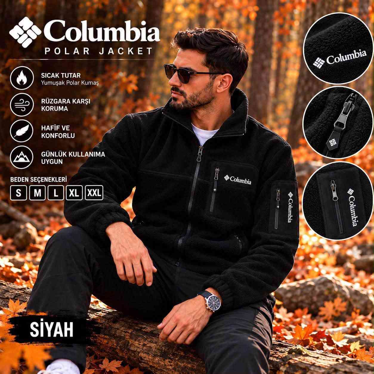 كولومبيا • جاكيت بولار • مقاسات S-XXL