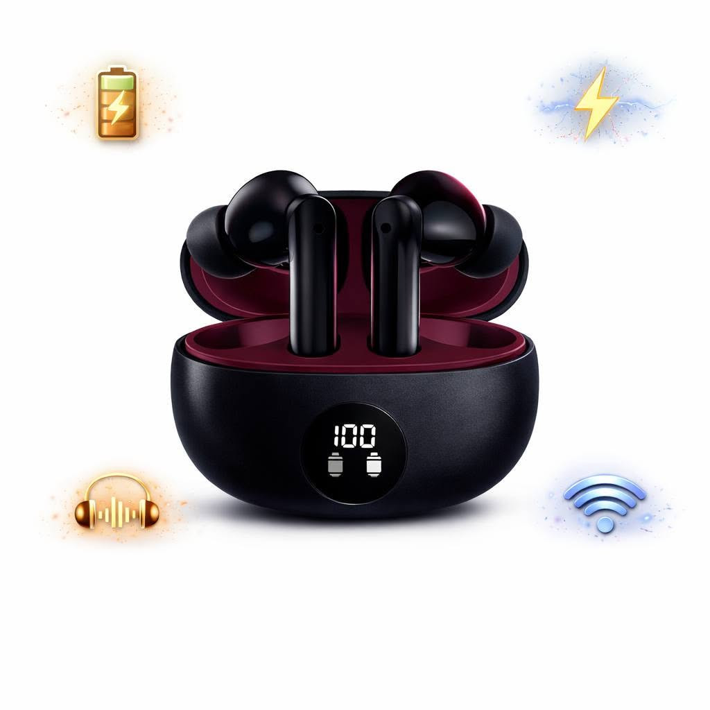 سماعات ايربود مع شاشة رقمية موديل 895B
🎧💨 سماعات بلوتوث TWS 895B مع علبة شحن وشاشة رقمية

• صوت ستيريو HiFi ومكالمات واضحة مع ميكروفون HD 🎶📞
• اتصال سريع وعزل ضوضاء ENC 🔇
• تشغيل موسيقى 4+ ساعات، مكالمات 3+ ساعات ⏱️
• علبة شحن 300mAh بشاشة رقمية 🔋
• مقاومة للغبار ورذاذ الماء 💦🏃

صغير، عملي، ومناسب للرياضة والاستخدام اليومي! ✨

سماعات بلوتوث لاسلكية TWS موديل 895B مع علبة شحن وشاشة رقمية

سماعات لاسلكية بتقنية البلوتوث مصممة للاستخدام اليومي والرياضي، توفر اتصال سريع وصوت ستيريو مع علبة شحن بشاشة رقمية لعرض مستوى البطارية.

• اتصال سريع (Quick Pairing) يسهّل ربط السماعات مع مختلف الأجهزة الداعمة للبلوتوث.

• تقنية ENC لعزل الضوضاء أثناء المكالمات لتجربة مكالمات أوضح.

• صوت ستيريو HiFi مع ميكروفون HD مدمج للمكالمات.

• اتصال مستقر بمدى يصل إلى أكثر من 10 أمتار.

• علبة شحن ببطارية 300mAh مع شاشة رقمية لعرض مستوى الشحن.

• تصميم مقاوم للغبار ورذاذ الماء مناسب للاستخدام اليومي والرياضة.

• الموديل: 895B
• نوع السماعة: True Wireless (TWS)
• إصدار البلوتوث: Bluetooth V5.4
• مدى الاتصال: أكثر من 10 متر
• سعة بطارية علبة الشحن: 300mAh
• سعة بطارية السماعة: 40mAh
• وقت تشغيل الموسيقى: أكثر من 4 ساعات
• وقت المكالمات: أكثر من 3 ساعات
• منفذ الشحن: Type-C
• مدخل الشحن: DC 5V / 300mA
• زمن الشحن: أقل من ساعتين

محتويات العلبة:
• سماعتان لاسلكيتان
• علبة شحن
• كابل شحن Type-C
• دليل الاستخدام (User Manual)

​✨ للطلب أو الاستفسار:
تواصل معنا عبر الرسائل الخاصة 
📱 واتساب: ***********
​💰 السعر: [16 الف ]
🚚 التوصيل: مجاني لجميع محافظات العراق 🇮🇶

للطلب المنتج من خلال الرابط مباشرة وتمتع بتوصيل مجاني للجميع محافظات العراق

https://rolemall.com/?strung=axMwaXjgootquality12566

نص مكتوب في الصور:
- Long Battery Life
- Fast Charging
- Stereo Sound
- Stable Connection
