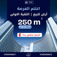 الجزائر الديوانية • أرض ٢٥٠م • واجهة ١٢٫٥م