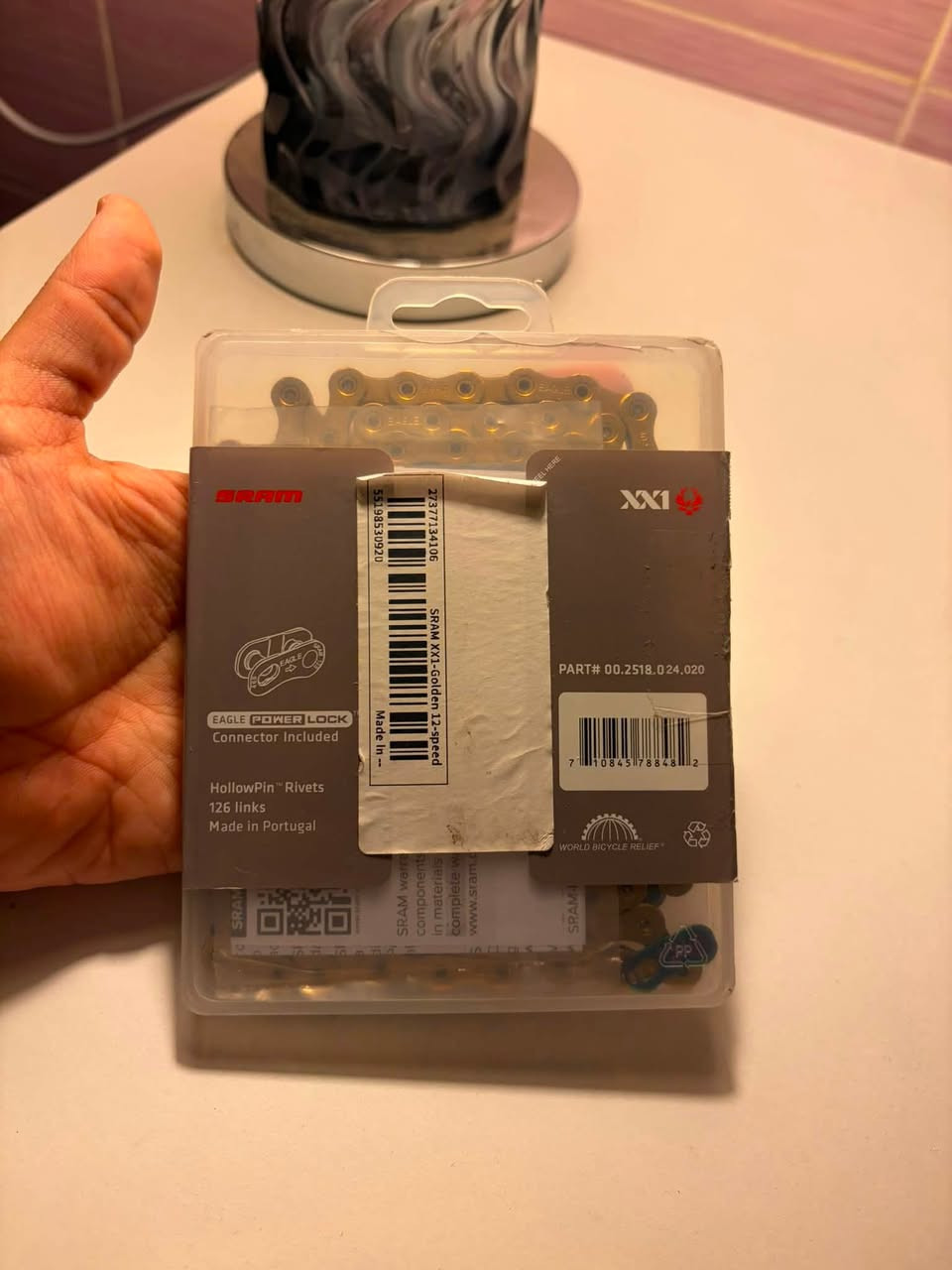 السلام عليكم
للبيع زنجيل SRAM XX1 ذهبي 
للتواصل/***********☎️
مكاني بغداد زيونة 710📍
متوفر توصيل جميع انحاء العراق🚚
