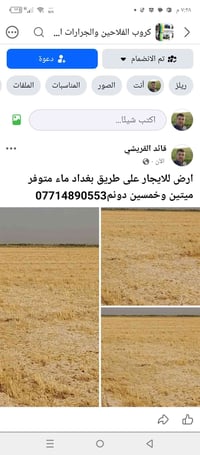 طريق بغداد • ماء متوفر • ٢٥٠ دونم