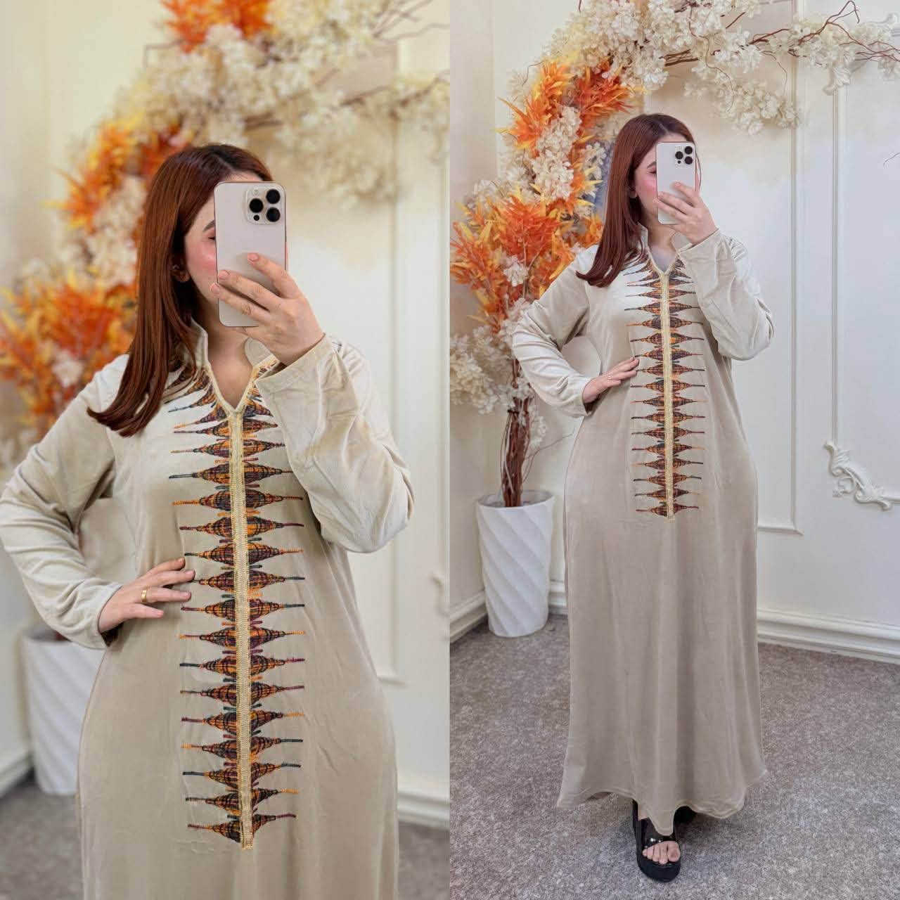 دشداشه مخمل • تطريز بارز • درزن ١٢