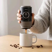 صانعة قهوة محمولة • مطحنة كهربائية • كوب حافظ حرارة