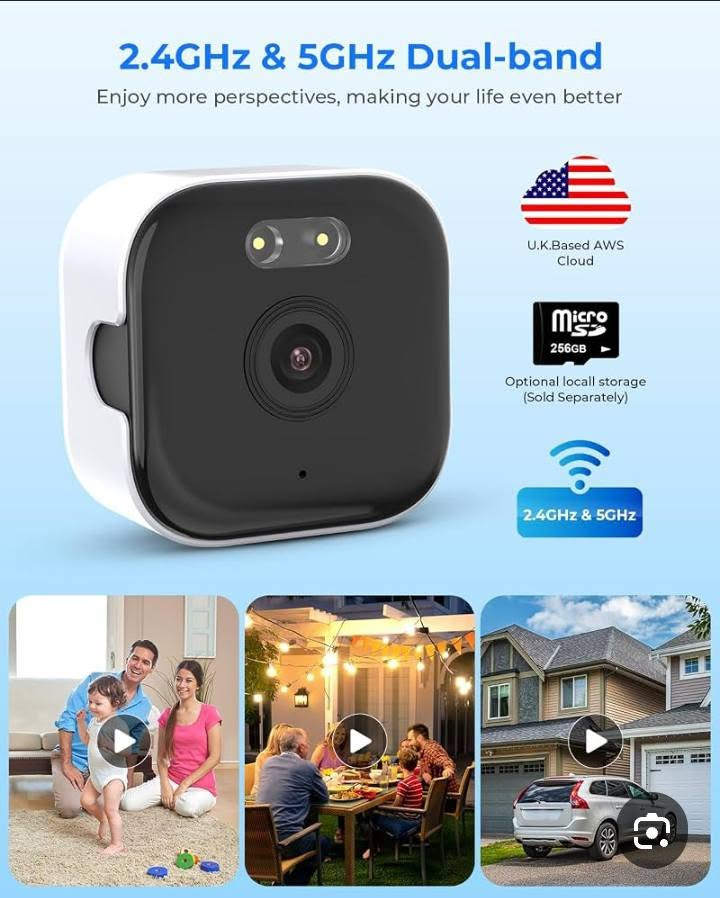 بضاعه شي ان امزونيات علاء النيازي للتواصل واتساب/*********** ناصرية, ذي قار

نص مكتوب في الصور:
- 2.4GHz & 5GHz Dual-band Enjoy more perspectives, making your life even better U.K.Based AWS Cloud Micro SD 256GB Optional locall storage (Sold Separately) 2.4GHz & 5GHz
- PTZ PTZ Control 90° 355°
- • สีดำ/เทา