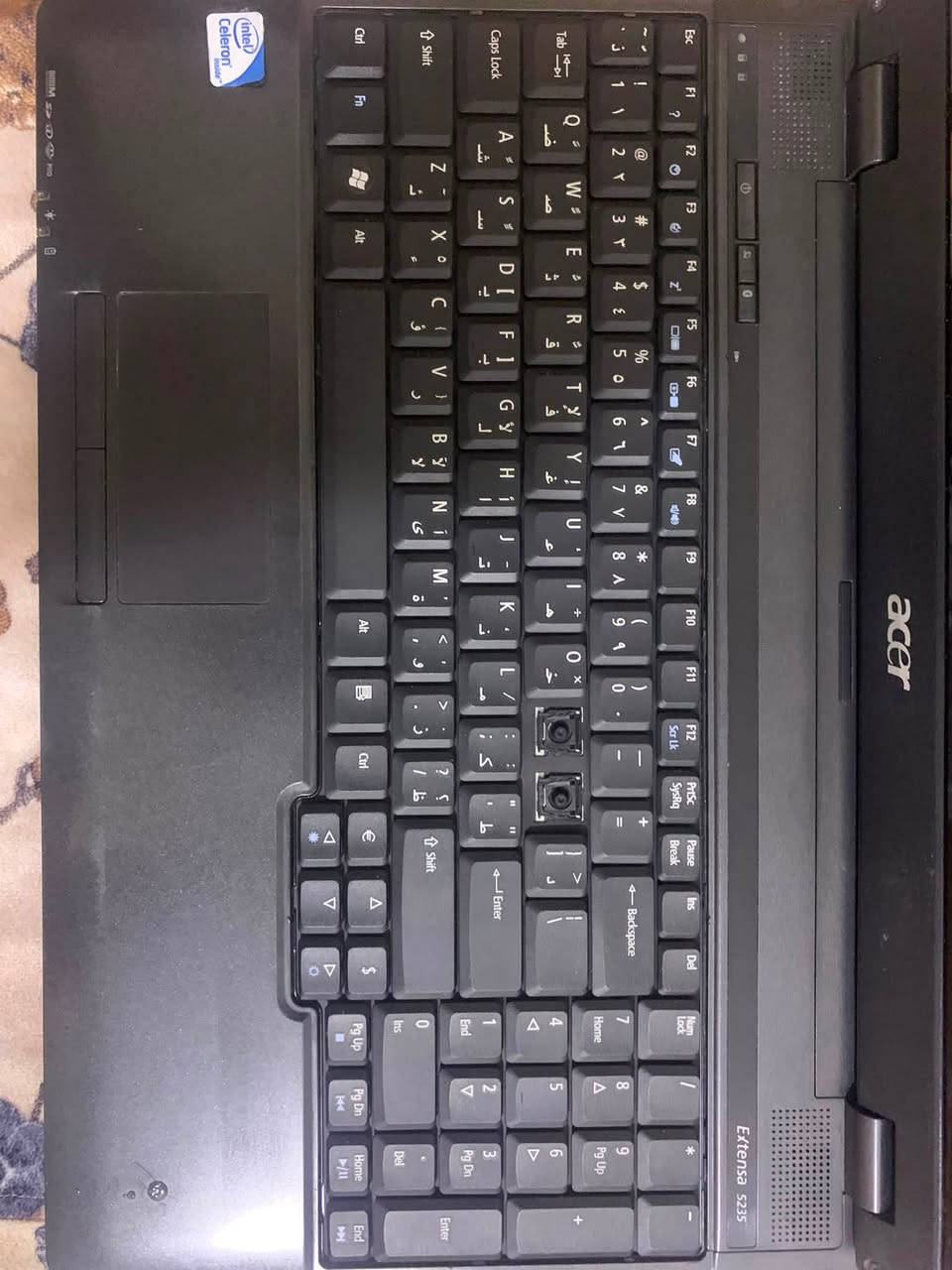 لاب توب ايسر Extensa 5235 للبيع
معالج : انتل سيليرون 900 بتردد 2.20 جيجاهرتز 

الشاشة : 15.6 بوصه ورام 1 كيكا وذاكره 256GB HHD

نظافة الجهاز 80‎%‎ ونظام جهاز : كوكل مو ويندوز

ملاحظه : حرفين ناقصات من كيبورد وبطاريه ضعيفه يحتاج للتبديل وصوت مراوح اعلى من طبيعي بسبب اوساخ متراكمه ع مراوح

السعر : 50 وبي مجال بسيط للطيبين ❣️

عنواني الموصل حي الزهراء (حي صدام)

التواصل ع الرقم *********** وبي واتساب هم ❣️
