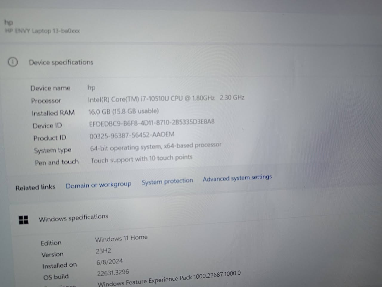 HP ENVY 13 • i7-10510U • رام 16