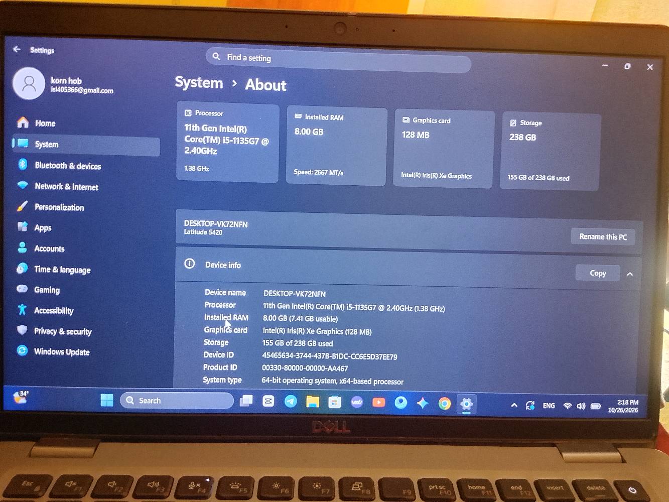 ديل Latitude 5420 • i5 الجيل 11 • SSD 256GB