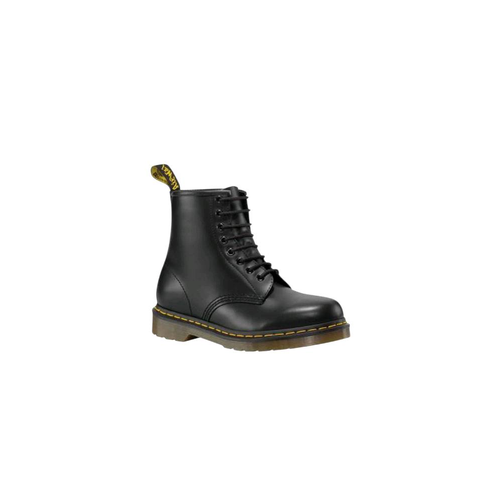 هذا الحذاء هو حذاء الرقبة الكلاسيكي Dr. Martens 1460 Smooth Black. يُعد هذا التصميم ذو الـ 8 فتحات للأربطة الأيقونة التاريخية للعلامة التجارية