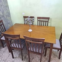 ميز طعام ٦ كراسي خشب زان (هوم سنتر)نظيف جدا بدون اي ضرر الاتصال ٠٧٧٣٤٩...