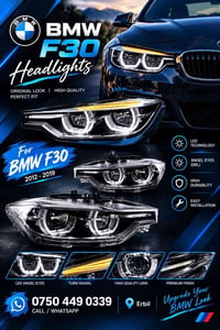 BMW F30 • هدلايت LED • أنجل آيز