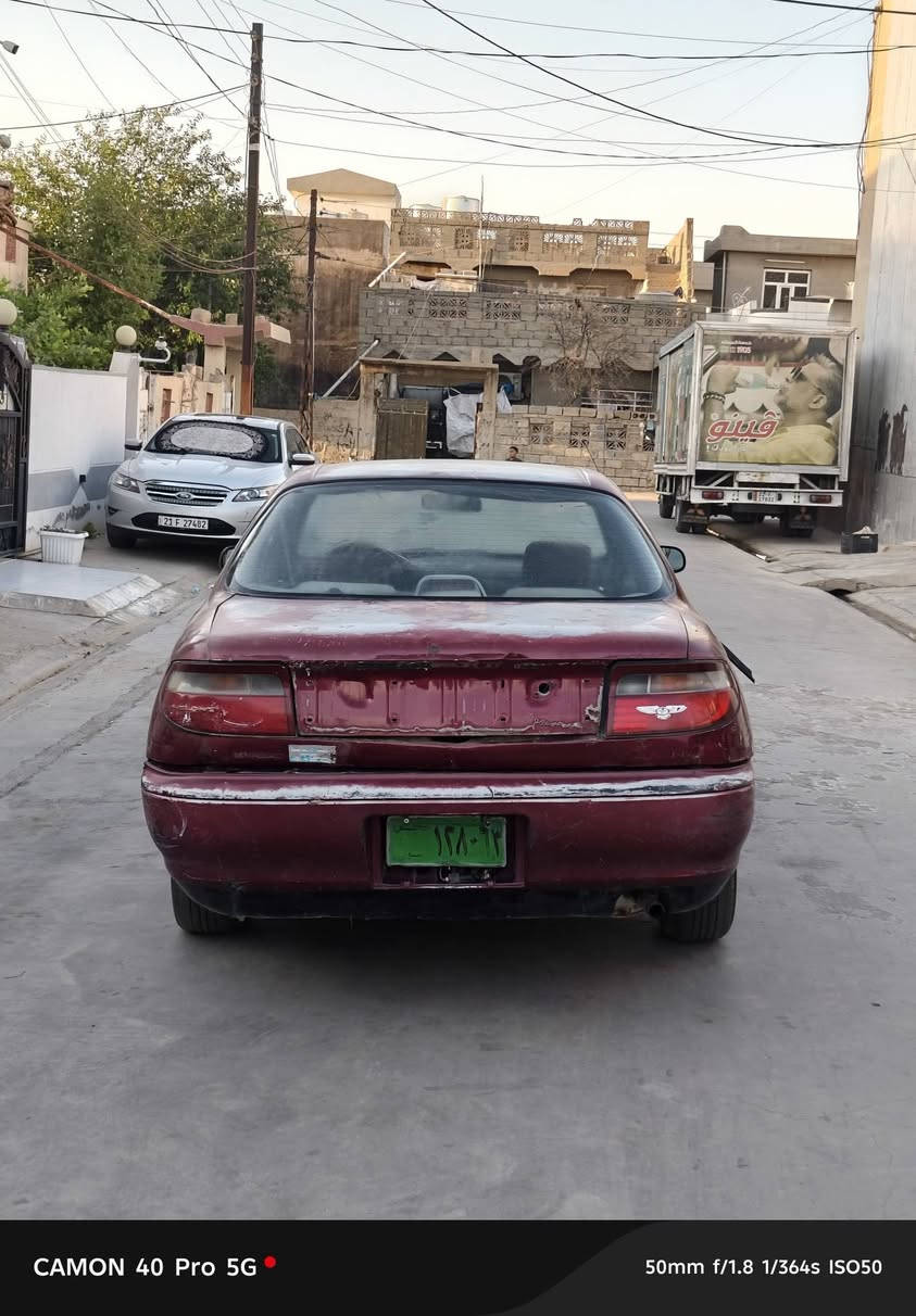 السلام وعليكم 
كورلا كارينا موديل 1994السياره كير ومحرك وصدركلهن جدد وتايرات وباتري ومسجل بلوتوث كامل السياره رقم نينوى اخضر سنويه موجوده صاحبهه ب اربيل يريد تحويل السياره يرادلهه سمكره وصبغ وترجع بلاد السعر 27وبيهه مجال جماعت ال20وجوه ما ابيع ***********واتساب موجود
