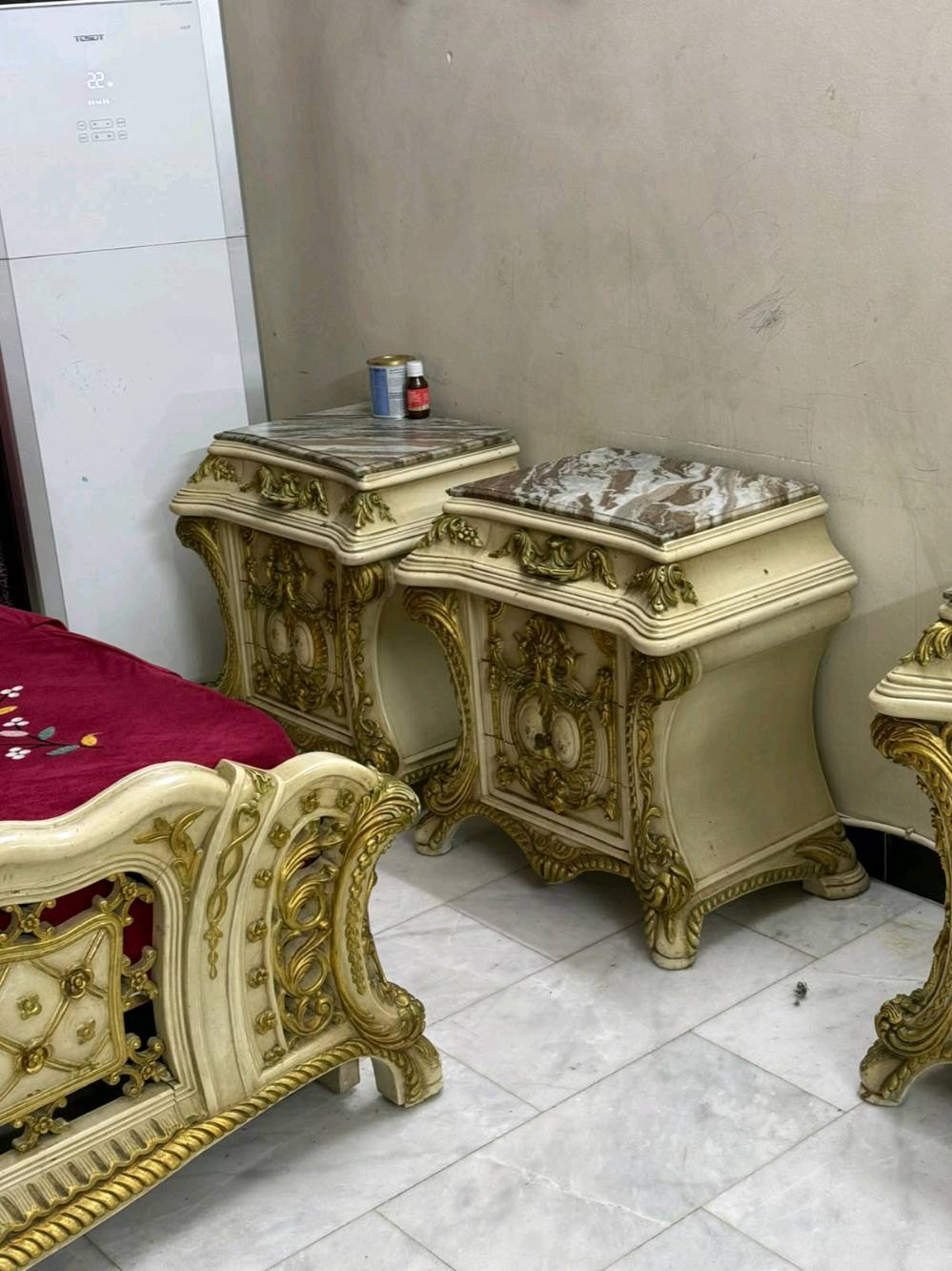 غرفه مصريه زان صاج مرمر 7 قطع بمليونين وبيهه مجال