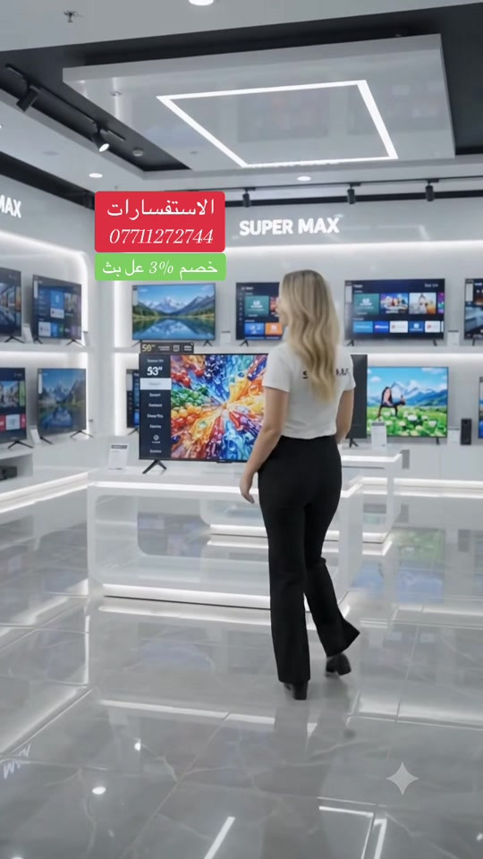 🔥 شاشة موديل 43 الذكية 🔥 💰 السعر الحالي: 219 ألف دينار فقط 🎙️ ناطقة 🎮 دبل رمونت 📺 سمارت ذكية ومواصفات ممتازة 🚚 التوصيل متوفر 📞 للحجز والاستفسار: *********** *********** سوبر ماكس للشاشات الذكية

نص مكتوب في الصور:
- الاستفسارات *********** خصم 3% عل بث