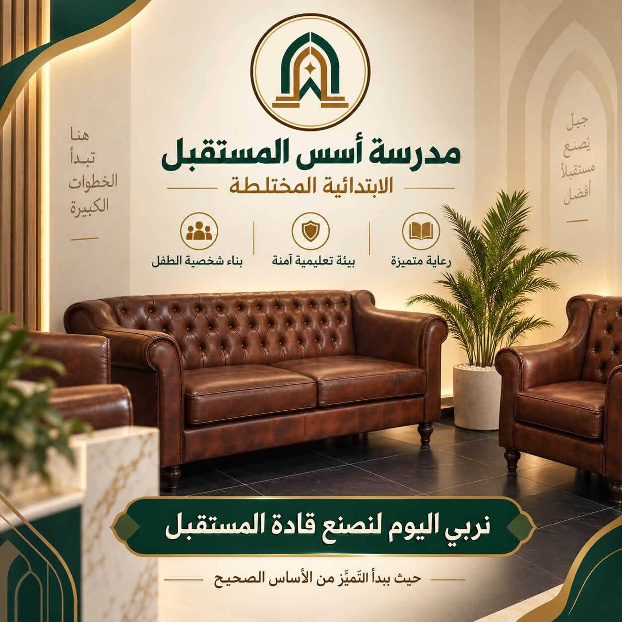 في مدرسة أسس المستقبل الابتدائية الأهلية المختلطة نؤمن بأن التميّز يبدأ من أساسٍ صحيح، لذلك وفرنا لأبنائنا بيئة تعليمية حديثة وآمنة، وصفوفاً مريحة، ورعاية تربوية تهتم بالطالب علمياً ونفسياً وسلوكياً. 🌱📚

ومن ضمن اهتمامنا بالمستوى الدراسي، نقدّم لطلبتنا دروس تقوية خصوصية مجانية نهاية كل أسبوع ومن دون أي أجور إضافية، تتضمن:

✅ مراجعة شاملة لدروس الأسبوع الماضي
✅ معالجة نقاط الضعف والإجابة عن أسئلة الطلبة
✅ تثبيت المعلومات بأساليب مبسطة وواضحة
✅ تحضير مسبق لدروس الأسبوع القادم
✅ متابعة مستمرة لمستوى كل طالب

هدفنا أن يبدأ الطالب أسبوعه الجديد وهو أكثر استعداداً وثقةً وتفوقاً؛ لأن راحة أبنائكم ونجاحهم مسؤوليتنا وأولى أولوياتنا. 🤍

مدرسة أسس المستقبل
نربي اليوم… لنصنع قادة المستقبل ✨

📍 سريع الغزالية – تقاطع مجسر الزيتون – مجمع أسد بابل السكني
📲 للتسجيل والاستفسار يرجى التواصل مع إدارة المدرسة
الاتصال : ***********
واتساب :***********
Instgram: @usus.almustaqbal

#مدرسة_أسس_المستقبل
#دروس_تقوية_مجانية
#تعليم_متميز
#نربي_اليوم_لنصنع_قادة_المستقبل

نص مكتوب في الصور:
- مناهج إثرائية مدرسة أسس المستقبل الابتدائية المختلطة نربي اليوم .. لنصنع قادة المستقبل ذات مناهج إثرائية بيئة تعليمية آمنة ومحفزة بناء شخصية قيادية قيم راسخة لمستقبل أفضل معاً .. نصنع جيلاً يليق بالمستقبل
- نبني مستقبلاً أكثر إشراقاً تعليم يُلهم ويبني مدرسة أسس المستقبل الابتدائية المختلطة صفوف مبرّدة أجواء دراسية مريحة بيئة صفية هادئة ومنظمة تساعد على التركيز والتعلم بيئة منظمة أجواء مريحة صفوف مبرّدة معاً .. نصنع جيل المستقبل
- تعليم يبني المستقبل قيم معرفة شخصية واعدة مدرسة أسس المستقبل الابتدائية المختلطة هنا تبدأ أولى خطوات النجاح بيئة تربوية حديثة تستقبل أبناءكم بكل اهتمام تعليم نوعي يصنع الفارق رعاية تربوية لبناء شخصية متكاملة استقبال منظم بكل ترحيب واهتمام نصنع بيئة ملهمة للتعلم والنمو
- مدرسة أسس المستقبل الابتدائية المختلطة نربي اليوم لنصنع قادة المستقبل
- بيئة آمنة جيل واعي مستقبل مشرق بالعلم نبني المستقبل مدرسة أسس المستقبل الابتدائية المختلطة يا طلابنا الأعزاء... هنا تبدأ أحلامكم وتكبر إنجازاتكم بيئة تعليمية هادئة تُلهم التعلُّم وتزرع الثقة في كل خطوة تعليم نوعي رعاية واهتمام مستقبل واعد معاً لأجيال أكثر إشراقاً القيم تصنع الفرق
- قيم تعليم مستقبل مدرسة أسس المستقبل الابتدائية المختلطة أبناؤنا أمانة ومستقبل وطن العلم يبدأ من هنا بناء جيل أفضل لمستقبل أجمل إدارة وراحة أولادك أولوياتنا أساسك مع الأسس بيئة منظمة، استقبال راق، واهتمام يومي يضمن راحة الطلبة إدارة منظمة راحة واهتمام بيئة آمنة
- هنا تبدأ الخطوات الكبيرة جيلٌ يصنع مستقبلاً أفضل مدرسة أسس المستقبل الابتدائية المختلطة بناء شخصية الطفل بيئة تعليمية آمنة رعاية متميزة نربي اليوم لنصنع قادة المستقبل حيث يبدأ التمّيز من الأساس الصحيح
