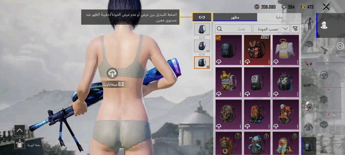 حساب ببجي • مستوى ٧٤ • ١٦ سلاح