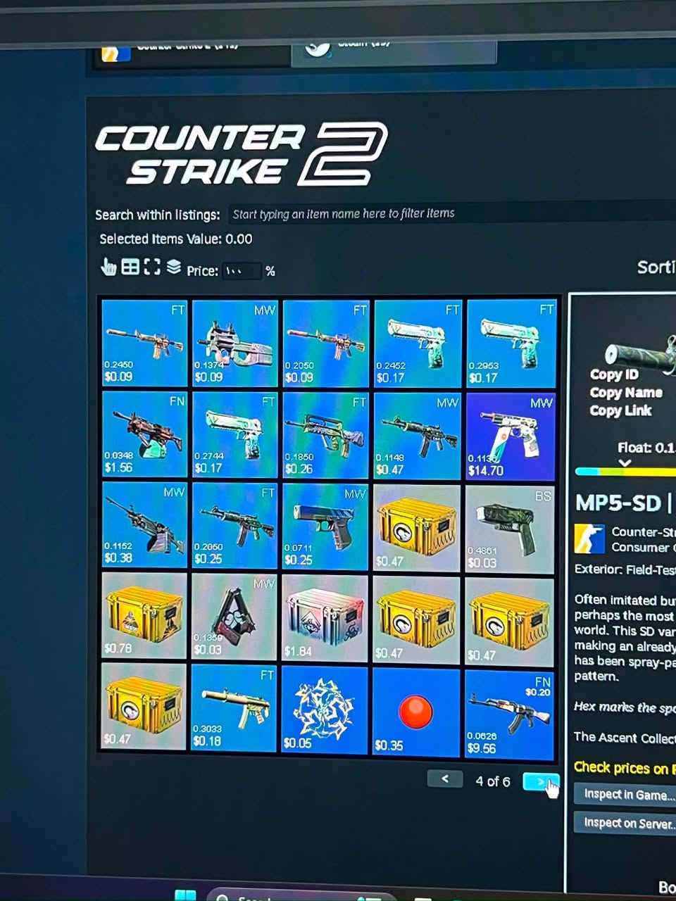 السلام عليكم شباب عندي هاي ال انفتوري مال cs2 للبيع بل ستيم ماركت تسوه 300$
سعر البيع هنا 280$ وبيها مجال اخوان للتواصل : ***********
