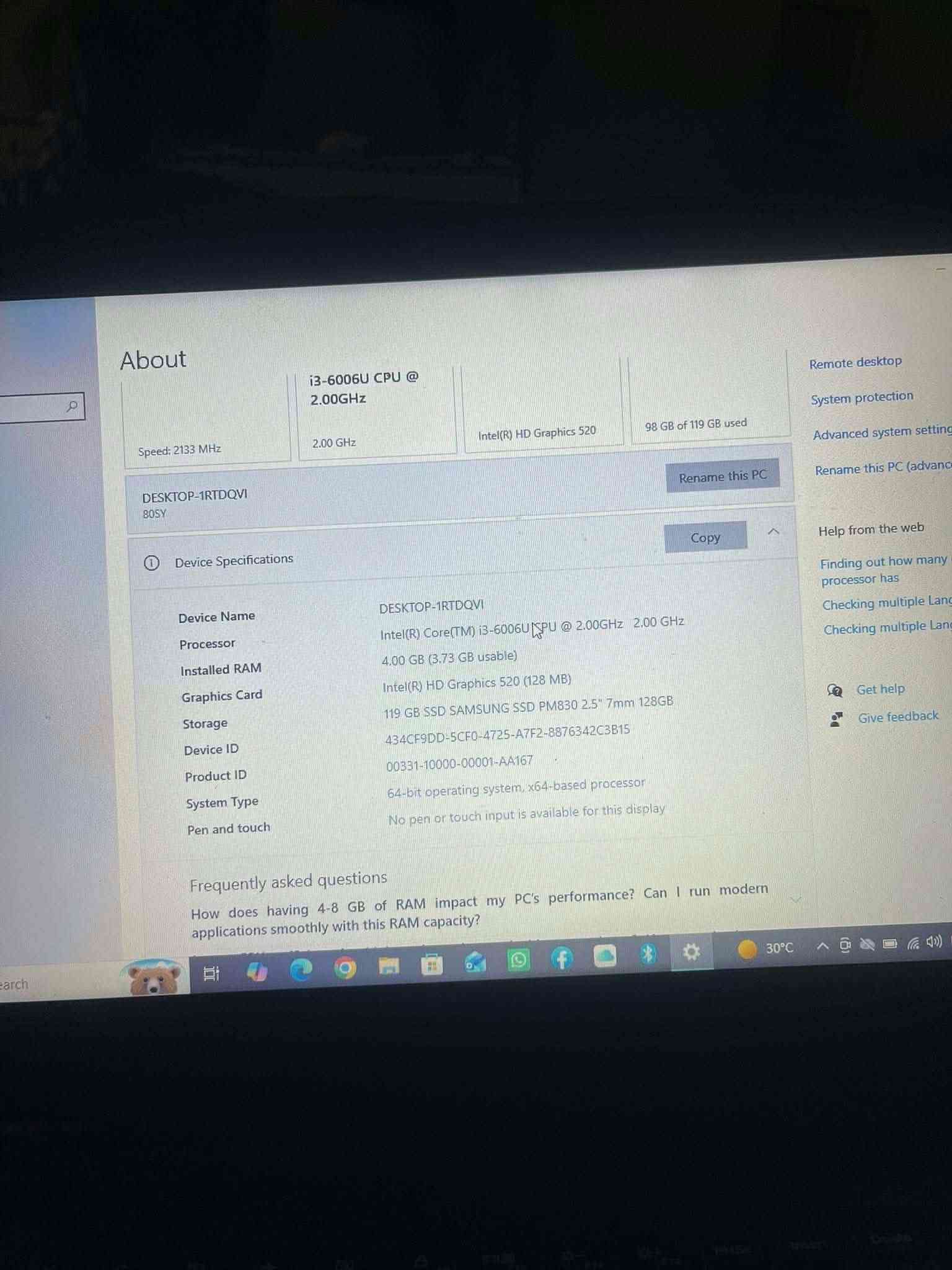 لينوفو V310 • i3 الجيل السادس • SSD ١٢٨GB