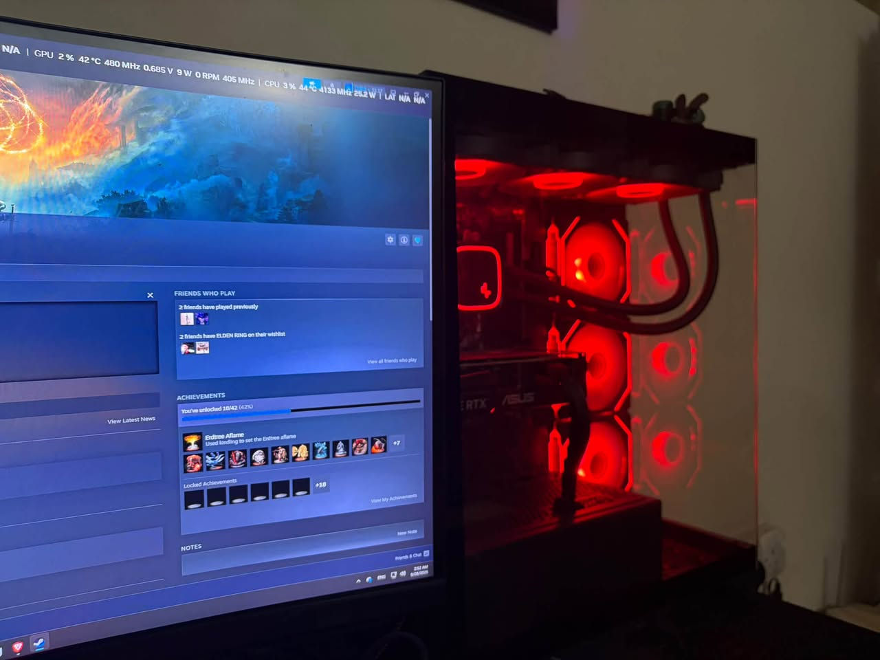 RTX 5060ti 16GB Asus 
Ryzen 5 7600x
Mb gigabyte z760prime
SSD 1TB
SSD M.2 1TB
RAM 16GB DDR5 5200mhz
Liquid cooling 360mm
Psu 750w
شاشة Odyssey g5 curved 2k 165hz  27inch va
السعر 2150 وبي مجال
للتواصل واتس ***********

نص مكتوب في الصور:
- Hz 1.035 V 93 W 1076 RPM 14001 MHz | CPU 41 % 62 °C 4996 MHz 59.7 W | LAT 3.9 ms 0 ms LEGEND Extraction Point Inactive Extraction Point Extraction Point Trigger Mission MandelBrick Decoding Station Boss Task High-Value Point 66% Mark Zoom Shift Hide Icons Hold to Talk