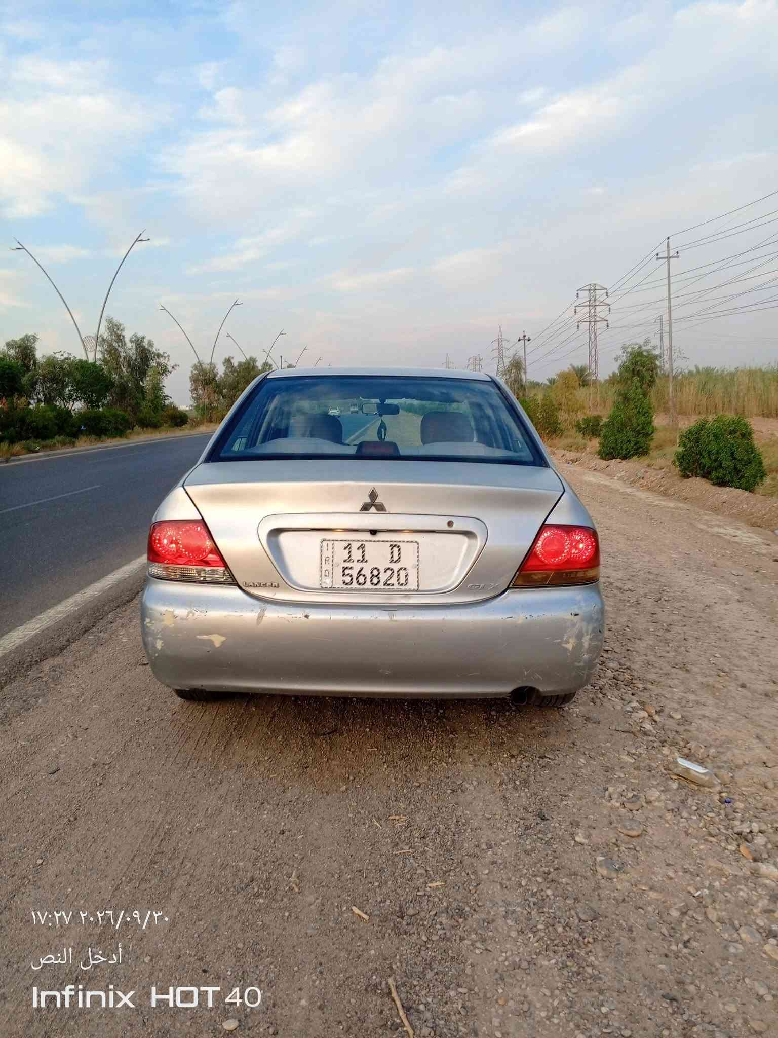 السلام عليكم ورحمه الله وبركاته.
لانسر موديل 2009
خليجي (بيها قطع صبغ ابيع حزام )
مكينه ١٦٠٠، كير خير من الله 
تبريد، كهربائيات كلهة شغاله 
صدر امامي خلفي .
تخم تاير ، شاشة 
رقم بغداد دولي لحد ٢٩
هزة جديدة 
السعر 68 وبيها مجال 
*********** واتس اب

نص مكتوب في الصور:
- ١٧:٢٨ ٢٠٢٦/٠٩/٣٠
- أدخل النص
- Infinix HOT 40
- ١٧:٢٩ ٢٠٢٦/٠٩/٣٠
- 17:28 2026/09/30
- ١٧:٢٧ ٢٠٢٦/٠٩/٣٠ أدخل النص Infinix HOT 40
- ١٧:٢٧ ٢٠٢٦/٠٩/٣٠
- ١٥:٥١ ٢٠٢٦/٠٩/٣٠