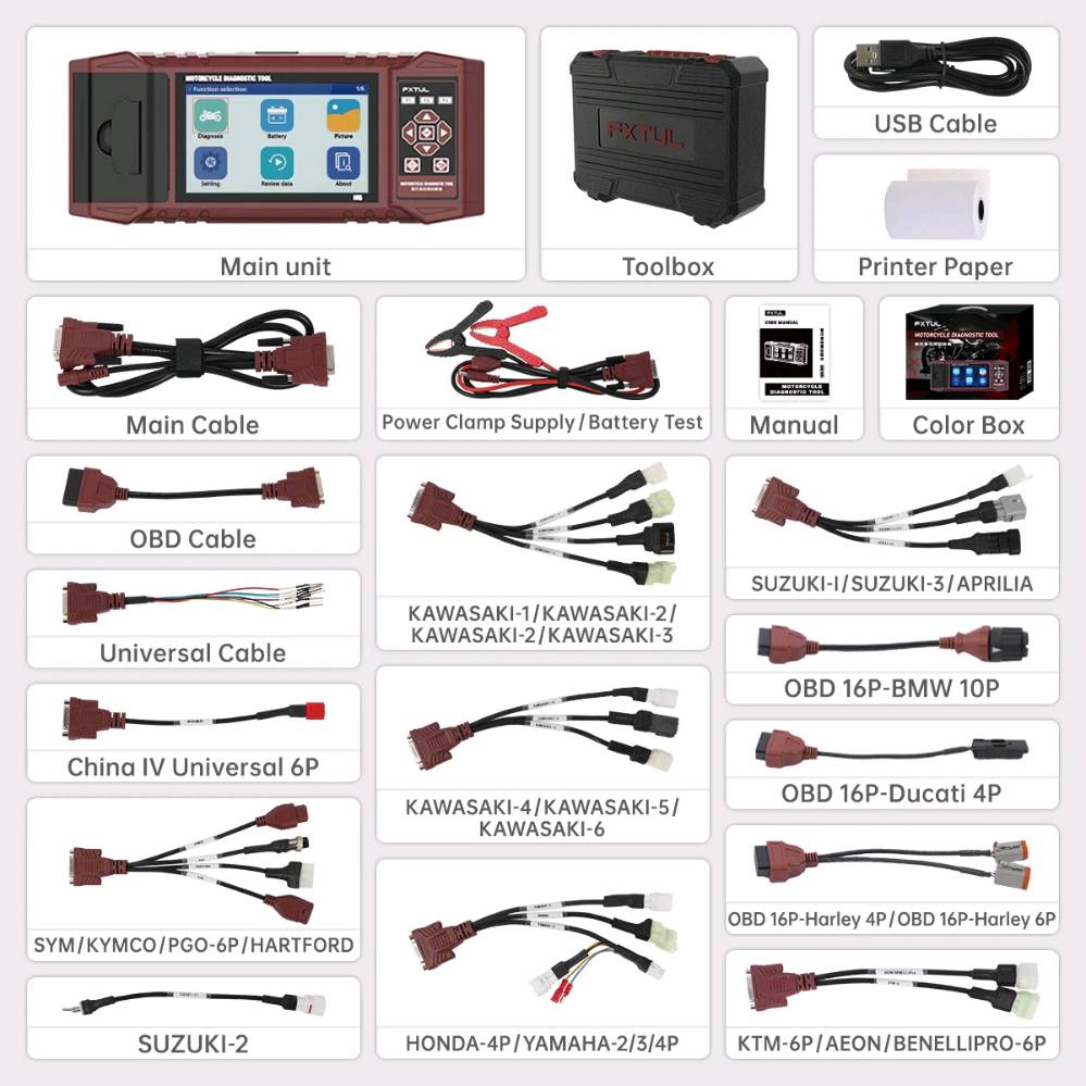 فاحص OBD2 • دراجات نارية • متعدد الماركات