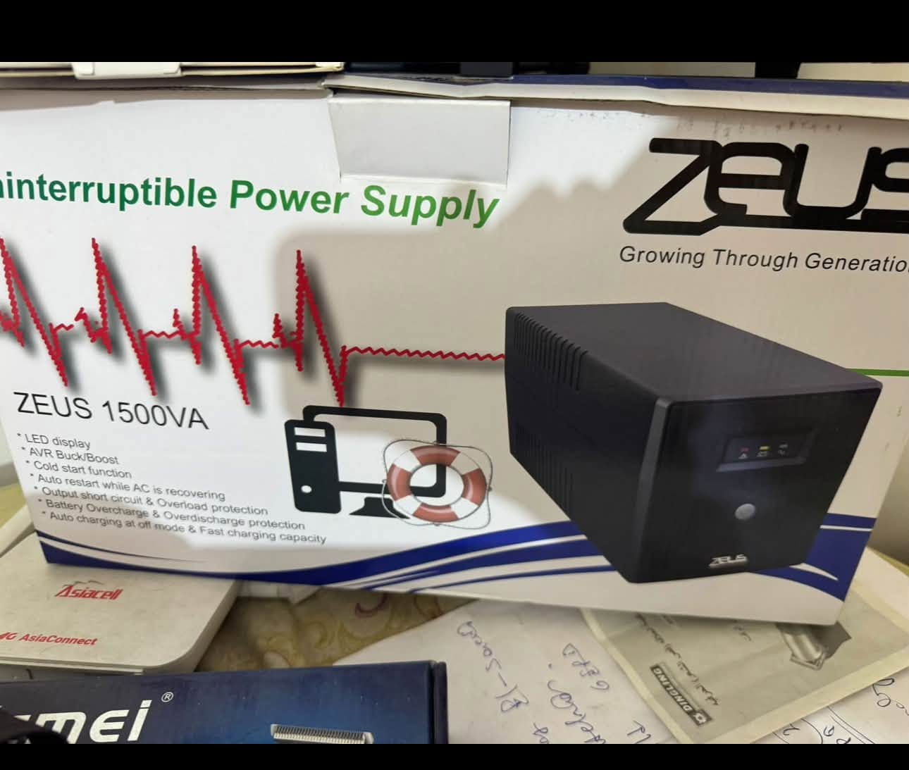 Ups zeus
1500 
مستخدم 
بطارياته جديده بحاله ممتازه
مبدلهه قبل 4 اشهر 
نوعيه البطاريات شركهlong ارقى نوع بالسوك

للبيع 55 الف وبي مجال بسيط كلش
 سبب البيع اريد  حجم اكبر منه

الماسنجر محظور راسلوني واتساب 
***********

مكاني بغداد

نص مكتوب في الصور:
- السوق المفتوح OpenSooq