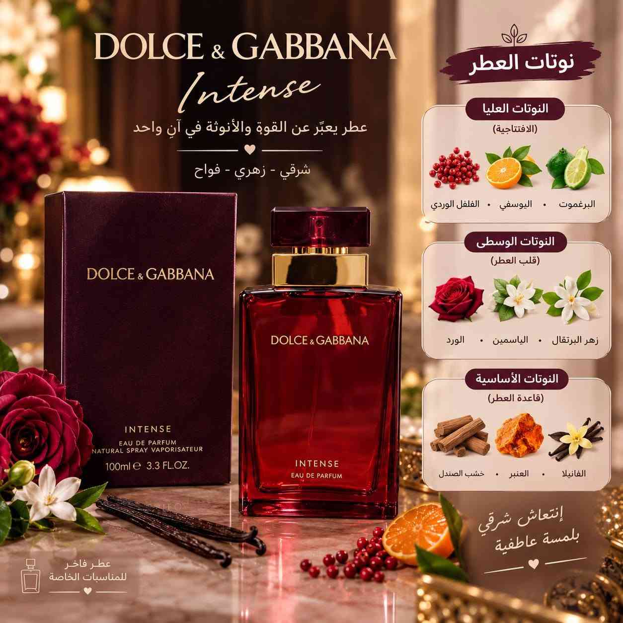 منو كاعد هسه يتصفح بل فيس يحصل عل عطر  بسعر مناسبه  أول تعليق صورهن***********

نص مكتوب في الصور:
- إغواء
- نوتات العطر
- عطر يجمع بين النقاء والحضور
- النوتات العليا
- (الافتتاحية)
- المسك الأبيض • البرغموت
- النوتات الوسطى
- (قلب العطر)
- النياسمين • الياسمين
- النوتات الأساسية
- (قاعدة العطر)
- الفانيليا • العنبر
- عطر فاخر
- للمناسبات الخاصة
- ملاحظات العطر:
- حلوى، فواكه، سكر
- فانيليا، كريمية، دافئة
- تفاح أحمر، حلو، منعش
- 9 pm Diviloo EAU DE PARFUM مذاقات مختلفة .. و نفس الجاذبية ♡ عطر يترك أثراً من أول لحظة ♡ النوتات العطرية لكل نوع REBEL الافتتاحية: البرغموت - اللافندر الفلفل الوردي القلب: الورد - الياسمين العنبر القاعدة: الفانيلا - المسك خشب الأرز ELIXIR الافتتاحية: الحمضيات - زهر البرتقال الفلفل الوردي القلب: الياسمين - خشب الأرز الزهور البيضاء القاعدة: الفانيلا - العنبر المسك TAJ الافتتاحية: الزعفران - البرغموت التوابل القلب: الورد - العود الياسمين القاعدة: خشب الصندل - العنبر المسك Dive الافتتاحية: البرغموت - الليمون نوتات بحرية القلب: الياسمين - خشب الأرز لافندر القاعدة: المسك - العنبر خشب الصندل AFNAN الافتتاحية: الليمون - النعناع اللافندر القلب: الورد - الياسمين الزعفران القاعدة: خشب الصندل-العنبر المسك ELIXIR الافتتاحية: الحمضيات - التوابل اللافندر القلب: الورد - الياسمين العود القاعدة: الفانيلا - العنبر خشب الصندل NOT A PERFUME الافتتاحية: الزهور البيضاء المسك النقي القلب: الياسمين - زهر البرتقال الفانيلا القاعدة: المسك - الأخشاب الناعمة العنبر جودة عالية وأصلي ثبات وفوجان يدوم مناسب لكل الأوفات اختيار متألي لهدية مميزة
- DOLCE & GABBANA Intense عطر يعبّر عن القوة والأنوثة في آنٍ واحد ❤️ شرقي - زهري - فواح نوطات العطر النوتات العليا (الافتتاحية) البرغموت • اليوسفي • الفلفل الوردي النوتات الوسطى (قلب العطر) زهر البرتقال • الياسمين • الورد النوتات الأساسية (قاعدة العطر) الفانيلا • العنبر • خشب الصندل إنتعاش شرقي بلمسة عاطفية ❤️ عطر فاخر للمناسبات الخاصة ❤️
- Splendor عطر يترك أثراً من أول لحظة أناقة • أنوثة • فخامة النوتات العطرية النوتات العليا (الافتتاحية) الحمضيات • زهور ناعمة • الفلفل الوردي النوتات الوسطى (قلب العطر) الياسمين • السوسن • الورد النوتات الأساسية (قاعدة العطر) الفانيلا • خشب العود • المسك تركيبة أنثوية ساحرة تدوم طويلاً
- للنساء
- عِطْرٌ لِلْجِنْسَيْنِ، مُنَاسِبٌ لِلْجَمِيعِ
- رَائِحَةُ المِسْكِ، التَّطَوُّر، وَالفَخَامَة
- 4:00 م