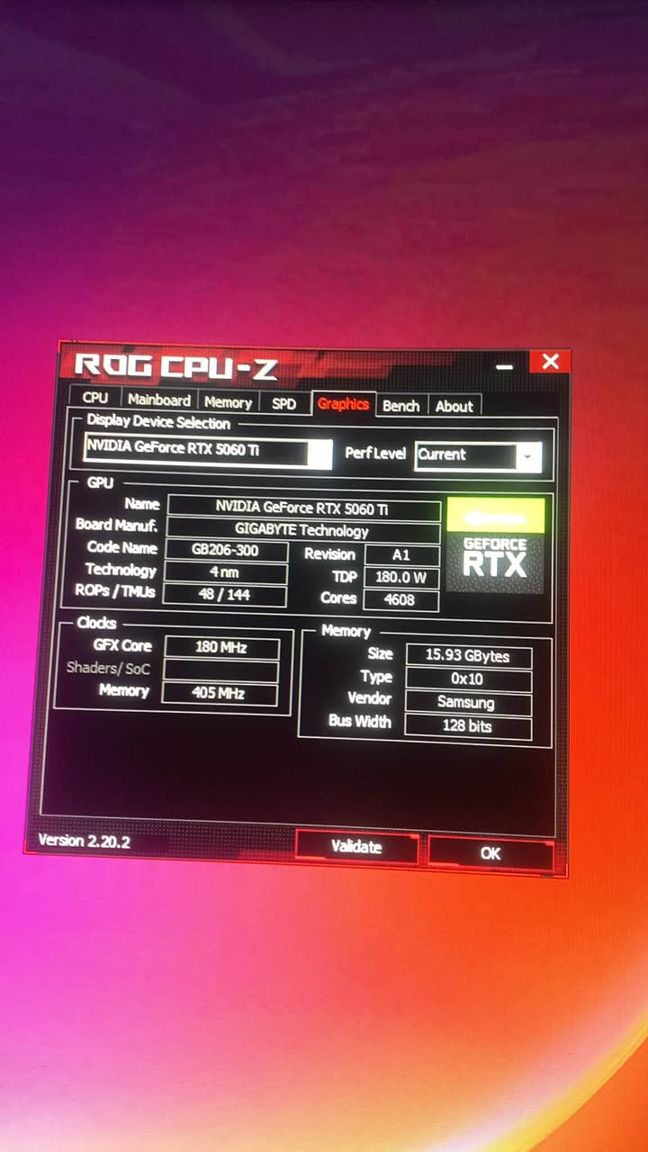 PC بمواصفات ممتازه
2.195.000
شراي هذا رقمي ***********

نص مكتوب في الصور:
- ROG CPU-Z CPU Mainboard Memory SPD Graphics Bench About About CPU-Z Version 2.20.2 - June 2026 Author : Franck Delattre, CPUID Infos and last updates at www.cpuid.com CPUID CPU-Z is a freeware based on the CPUID Software Development Kit Validation by CPU-Z Validator Windows Version Microsoft Windows 11 Professional (x64) Version 25H2, Build 26200.9457 DirectX 12.0 Tools Save Report (.TXT) Validation Save Report (.HTML) Clocks Timers Version 2.20.2 Validate OK
- ROG CPU-Z CPU Mainboard Memory SPD Graphics Bench About Memory Slot Selection Slot #2 DDR5 (UDIMM) Module Size 16 GBytes Max Bandwidth DDR5-6000 (3000 MHz) SPD Ext. XMP 3.0 Module Manuf. G.Skill Week/Year 15/25 DRAM Manuf. SK Hynix Ranks 1 Part Number F5-6000J2836G16G Correction Serial Number 41538AF7 Registered Timings Table Frequency CAS# Latency RAS# to CAS# RAS# Precharge tRAS tRC Command Rate Voltage JEDEC #5 2166 MHz 36.0 37 37 70 106 1.10 V JEDEC #6 2400 MHz 40.0 40 40 77 117 1.10 V JEDEC #7 2400 MHz 42.0 40 40 77 117 1.10 V XMP-6000 3000 MHz 28.0 36 36 96 132 1.400 V Version 2.20.2 Validate OK
- ROG CPU-Z CPU Mainboard Memory SPD Graphics Bench About Display Device Selection NVIDIA GeForce RTX 5060 Ti Perf Level Current GPU Name NVIDIA GeForce RTX 5060 Ti Board Manuf. GIGABYTE Technology Code Name GB206-300 Revision A1 Technology 4 nm TDP 180.0 W ROPs / TMUs 48 / 144 Cores 4608 GEFORCE RTX Clocks GFX Core 180 MHz Shaders / SoC Memory 405 MHz Memory Size 15.93 GBytes Type 0x10 Vendor Samsung Bus Width 128 bits Version 2.20.2 Validate OK
- ROG CPU-Z CPU Mainboard Memory SPD Graphics Bench About CPU Single Thread This Processor Reference CPU Multi Thread This Processor Reference Run on All Cores (16T) Multi Thread Ratio Bench CPU Stress CPU Submit and Compare This Processor 13th Gen Intel Core i5-13400F Reference Please Select CPUID Benchmark Version 17.01.64 Version 2.20.2 Validate OK
- ROG CPU-Z CPU Mainboard Memory SPD Graphics Bench About Processor Name Intel Core i5 13400F Code Name Raptor Lake Max TDP 65.0 W Package Socket 1700 LGA Technology 10 nm Core Voltage 0.897 V Specification 13th Gen Intel(R) Core(TM) i5-13400F Family 6 Model F Stepping 2 Ext. Family 6 Ext. Model BF Revision C0 Instructions MMX, SSE (1, 2, 3, 4.1, 4.2), SSSE3, EM64T, AES, AVX, AVX2, AVX-VNNI, FMA3, SHA Clocks (core #0) Caches Core Speed 498.78 MHz L1 Data 6 x 48 KB + 4 x 32 KB Multiplier x5.0 (4.0 - 46.0) L1 Inst. 6 x 32 KB + 4 x 64 KB Bus Speed 99.76 MHz Level 2 6 x 1.25 MB + 2 MBytes Rated FSB Level 3 20 MBytes Selection Socket #1 Cores 6P + 4E Threads 16 Version 2.20.2 Validate OK
- ROG CPU-Z CPU Mainboard Memory SPD Graphics Bench About Motherboard Manufacturer ASUSTeK COMPUTER INC. Model PRIME B760-PLUS Rev 1.xx Bus Specs. PCI-Express 4.0 (16.0 GT/s) Chipset Intel Alder Lake Rev. 02 Southbridge Intel B760 Rev. 11 LPCIO Nuvoton NCT6798D-R BIOS Brand American Megatrends Inc. Version 1810 Date 12/02/2024 CPU Microcode 0x37 Graphic Interface Version PCI-Express 5.0 Link Width x8 Max. Supported x16 Current Link Speed 2.5 GT/s Max. Supported 32.0 GT/s Version 2.20.2 Validate OK
- ROG CPU-Z CPU Mainboard Memory SPD Graphics Bench About General Type DDR5 Channels # 4 x 32-bit Size 32 GBytes Mem Controller Freq. 1197.1 MHz LLC/Ring 3591.2 MHz Timings DRAM Frequency 2394.1 MHz FSB:DRAM 1:24 CAS# Latency (CL) 40.0 clocks RAS# to CAS# Delay (tRCD) 40 clocks RAS# Precharge (tRP) 40 clocks Cyde Time (tRAS) 76 clocks Bank Cyde Time (tRC) 116 clocks Command Rate (CR) 2T DRAM Idle Timer Total CAS# (tRDRAM) Row To Column (tRCD) Version 2.20.2 Validate OK
- CrystalDiskInfo 9.9.2 x64
- File Edit Function Theme Disk Help Language
- Good
- 47 C
- C: D: E: F:
- 41 C
- Q:
- addlink M.2 PCIe G4x4 NVMe : 4096.7 GB
- Health Status
- 100%
- Temperature
- Firmware
- Serial Number
- Interface
- Transfer Mode PCIe 4.0 x2 | PCIe 4.0 x4
- Drive Letter C: D: E: F:
- Standard NVM Express 2.0
- Features S.M.A.R.T., TRIM, VolatileWriteCache
- Total Host Reads 25031 GB
- Total Host Writes 5631 GB
- Rotation Rate ---- (SSD)
- Power On Count 247 count
- Power On Hours 2553 hours
- ID Attribute Name Raw Values
- 01 Critical Warning 000000000000
- 02 Composite Temperature 000000000140
- 03 Available Spare 000000000064
- 04 Available Spare Threshold 00000000000A
- 05 Percentage Used 000000000000
- 06 Data Units Read 000000321032F
- 07 Data Units Written 0000000B4374C
- 08 Host Read Commands 000000E3DDF76
- 09 Host Write Commands 00000036EBB95
- 0A Controller Busy Time 000000000795
- OB Power Cycles 0000000000F7
- OC Power On Hours 0000000009F9
- OD Unsafe Shutdowns 00000000000A
- 0E Media and Data Integrity Errors 000000000000
- 0F Number of Error Information Log Entries 000000A972C86
- 10 Warning Composite Temperature Time 000000000000
- 11 Critical Composite Temperature Time 000000000000
- 12 Temperature Sensor 1 000000000140
- 13 Temperature Sensor 2 00000000012E
- 1A Thermal Management Temperature 1 Transition Count 000000000000
- 1B Thermal Management Temperature 2 Transition Count 000000000000
- 1C Total Time For Thermal Management Temperature 1 000000000000
- 1D Total Time For Thermal Management Temperature 2 000000000000