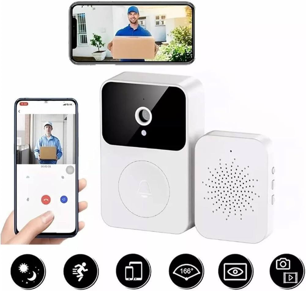 جرس الباب الذكي اللاسلكي المصغر (Mini Doorbell) المزود بكاميرا مدمجة.يأتي هذا الجهاز في علبة بيضاء تحتوي على قطعتين أساسيتين:القطعة الخارجية (الجرس): تحتوي على كاميرا مدمجة لالتقاط صور وفيديوهات للزوار، بالإضافة إلى زر الجرس.القطعة الداخلية (المستقبل/المكبر): يتم وضعها داخل المنزل لإصدار صوت التنبيه عند ضغط أحد الزوار على الزر الخارجي.أبرز مواصفات ومميزات الجهاز:الاتصال بالواي فاي (WiFi): يتيح لك ربط الجرس بتطبيق خاص على الهاتف المحمول لتلقي إشعارات فورية ورؤية من يقف خلف الباب من أي مكان.كاميرا ذكية وتواصل صوتي: تدعم الكاميرا خاصية الرؤية الليلية والتحدث المتبادل (سماع والتحدث مع الزائر عبر الهاتف).سهولة التركيب: يعمل بشكل لاسلكي تماماً دون الحاجة لتمديدات معقدة.
للحجز والطلب الدخول على رابط الشركه // https://api.mabiaati.com/s/89743090
الحجز عبر الواتسائب ***********

