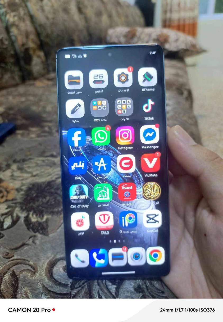 انفنكس GT20 
مبدل شاشة اصلي بصمة شغالة واومليد مل وكالة 
فطر بجامة مل كامرة 
سعر200 بي مجال قليل 
*********** موصل, نينوى

نص مكتوب في الصور:
- هاتفي XOS 15.1.2 التحقق من التحديثات اسم الجهاز Infinix GT 20 Pro ٥٤,٤٧ غ.ب / ٢٥٦ غ.ب التخزين Infinix X6871 الطراز Dimensity 8200 Ultimate وحدة المعالجة المركزية RAM 12.00 GB+6.00 GB 108M OIS+2M+2M الكاميرا الخلفية 32M الكاميرا الأمامية 5000mAh البطارية 1080x2436 الشاشة
- CAMON 20 Pro • 24mm f/1.7 1/100s ISO376
- CAMON 20 Pro • 24mm f/1.7 1/50s ISO326
- CAMON 20 Pro • 24mm f/1.7 1/50s ISO462
- CAMON 20 Pro • 24mm f/1.7 1/50s ISO726
- CAMON 20 Pro • 24mm f/1.7 1/50s ISO298
- CAMON 20 Pro • 24mm f/1.7 1/50s ISO503