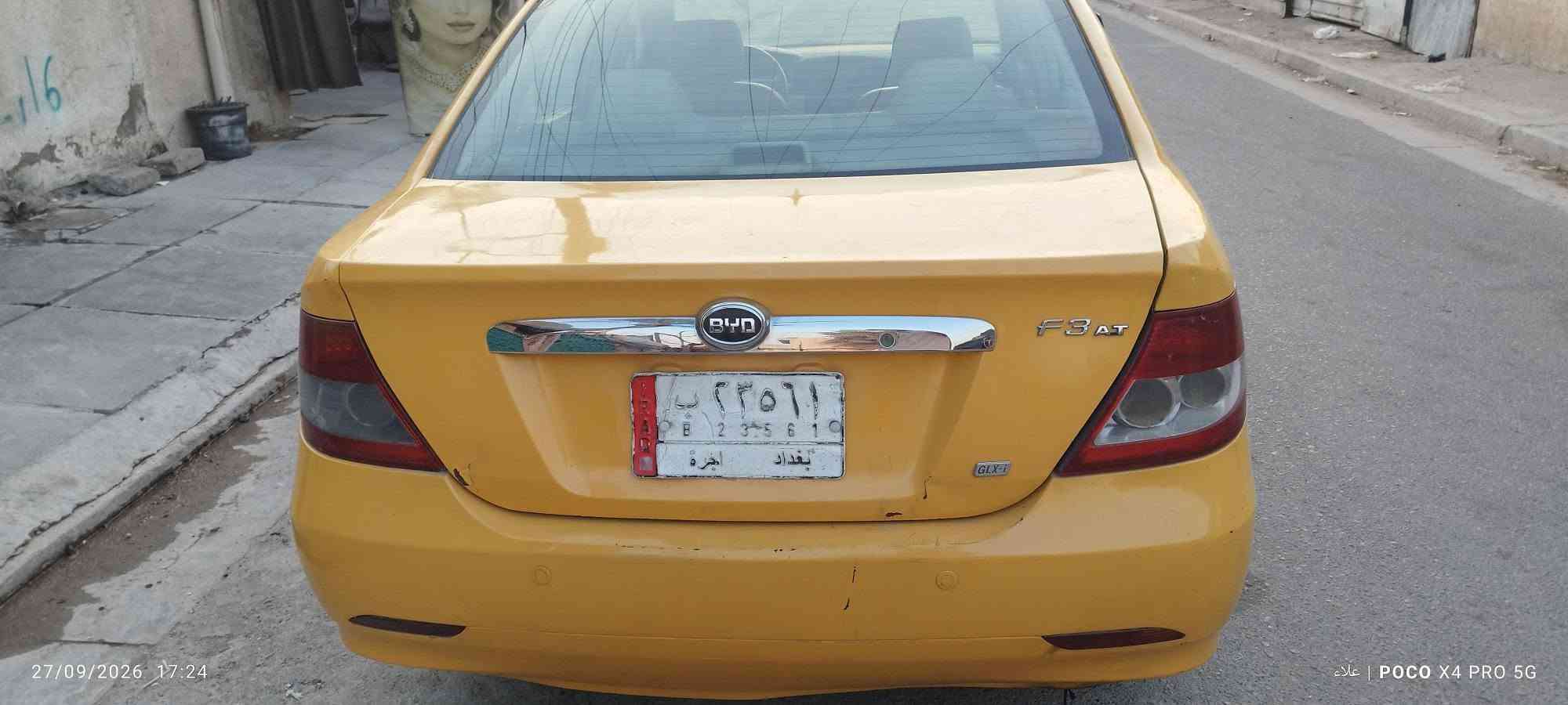 سلام عليكم للبيع بيوايدي F3 اوتوماتيك موديل ١١ سياره كلش نضيف لا ضربه ولا صبغ محرك بي تبخير بس ناعم مكاني بغداد الغزاليه *********** سعره ٤٠ وبيه مجال

نص مكتوب في الصور:
- 27/09/2026 17:23 علاء | POCO X4 PRO 5G
- 27/09/2026 17:23 5 | POCO X4 PRO 5G
- 27/09/2026 17:23 5G POCO X4 PRO | علاء
- 27/09/2026 17:24
- POCO X4 PRO 5G
- 27/09/2026 17:24 علاء | POCO X4 PRO 5G