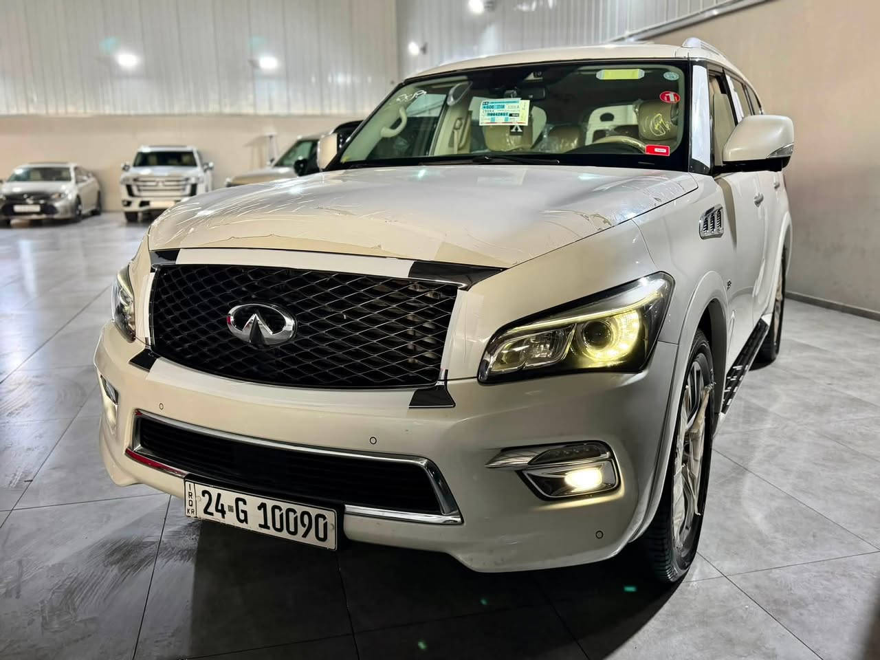 ‏ INFINITI QX80 2016
أنفنيتي QX80 موديل 2016 فول فول مواصفات ١/١
مواصفات خليجي وكالة شريك سردار ✅
سيارة جديد مثل شريكة 📦📦🧿🧿
-----------------------------------------
مكان🌆: سليماني                   
 سعر💵:  219$ 
تليفون 📲: *********** 
  -----------------------------------------
▫️محريك V8 5.6L تمانية سلندر
🔹گير و محرك بشرط برغي مامفتوح شرط📦
🔹بدون صوت و صرف و خلل كل بشرط فحص
🔹ماشيه 96  الف كيلو متر حقيقي 📦✅

▫️ بصمتين بلادي و سماعات و كتلوك كل موجود✅
 
▫️سيارة كلين تايتل وكالة شريكة سردار
🔹صار بلعراق ( باب خلفي و نص جملغ صبوغ )❌
🔹بدون داخل و بدون أيرباگ شرط فحص✅
🔹حتل دعاميات بيلادي بدون صبوغ 
🔹سيارة حيل حيلوة جديد جديد ماشاالله
🔹سيارة على وضع شريكة لوك لوك 📦📦

 
▫️مواصفات
{{ بصمة - سلايت - داخل بيجي - فورويل - رادار امامي و خلفي - رادار جانبي - ثلاجة -  خمس كاميرا - ٣ شاشة - تشغيل عن بعد - صندوق شفت - كشنات جلد - كشنات تتفيئة و تبريد - كشن و ستيرن خزن - كشنات امامي و خلفي كهربا - تيريد مركزي - حصاص امامي و خلفي - سماعة BOSE - مراي شفت - بغاغ لايت - داخل فورميكا - ڤوليوم - تحديد سورعة - لايت وزينؤن - بگلايت ليد - بعد }}
 
▫️اربع تاير و ويل حجم 22 بيلادي جديد جديد
🔹سيارة جديد ماشالله بدون نواقص
🔹سيارة شرط بدون اى نواقص گير و محرك و حدادي و كاهرباى كل بشرط
🔹سنوية و رقم جديد سنوي بأسمي تحويل غرامة بشرط
