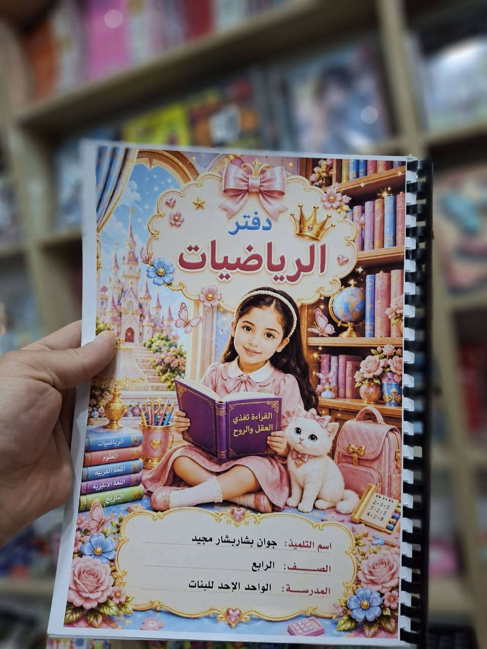 📚✨ دفاتر مدرسية بتصاميم خاصة ✨📚
🎨 خلّي دفتر طفلك مميز باسمِه وصورته!
نصمّم وننفّذ دفاتر مدرسية شخصية حسب طلبكم، بتصاميم جميلة ومميزة تناسب كل طالب وطالبة.
✅ إضافة اسم الطالب
✅ الصف والمدرسة والمادة
✅ إمكانية إضافة الصورة الشخصية
✅ تصاميم متنوعة للبنين والبنات
✅ مناسبة لجميع المواد الدراسية
✅ طباعة وتغليف بجودة عالية
🌟 دفتر خاص باسمك… يختلف عن كل الدفاتر!
📍 مكتبة ليان- هيت - حي الاطفااء - ركن قسم تربية
📲 واتساب: ***********
💖 اطلب تصميم دفترك الآن وخلي الدراسة أكثر متعة!
