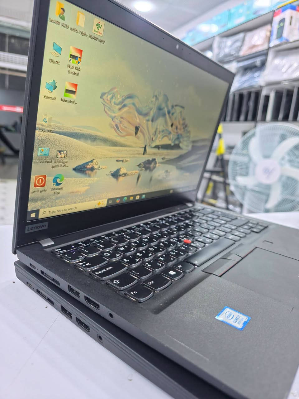 #توفر_لدى_مكتب_سمارت_فيو 😍💻

💻 Lenovo T490s
⚙️ المعالج: Intel Core i7 – الجيل الثامن 
💾 الذاكرة (RAM): 16GB
🖥️ الشاشة: 14.1 إنش
🎮 كرت الشاشة: Intel 8GB
💽 التخزين (SSD): 256GB High Speed
💰 السعر: 305,000 دينار فقط 🔥 
.....
🚛 خدمة توصيل متوفرة لجميع المحافظات  5 الف🇮🇶
...........
📞 للتواصل أو الاستفسار:
📱 واتساب: ***********
📞 اتصال: ***********
⚡ الكمية محدودة جداً سارع بالطلب! 🔥
#مكتب_سمارت_فيو 💻
#عروض_خاصة #لابتوبات #Lenovo #ThinkPad_T14 #جيل_12 #عروض_العراق 🇮🇶

نص مكتوب في الصور:
- Current Date/Time: Friday, July 31, 2026, 10:46:21 PM Computer Name: DESKTOP-21Q5V8J Operating System: Windows 10 Pro 64-bit (10.0, Build 19045) Language: English (Regional Setting: English) System Manufacturer: LENOVO System Model: 20NYS4GA00 BIOS: N2JETA7W (1.85) Processor: Intel(R) Core(TM) i7-8665U CPU @ 1.90GHz (8 CPUs), ~2.1GHz Memory: 16384MB RAM Page file: 2929MB used, 16145MB available DirectX Version: DirectX 12
- DirectX Diagnostic Tool
- System Display Sound Input
- Device
- Name: Intel(R) UHD Graphics 620
- Manufacturer: Intel Corporation
- Chip Type: Intel(R) UHD Graphics Family
- DAC Type: Internal
- Device Type: Full Display Device
- Approx. Total Memory: 8193 MB
- Display Memory (VRAM): 128 MB
- Shared Memory: 8065 MB
- DirectX Features
- DirectDraw Acceleration: Enabled
- Direct3D Acceleration: Enabled
- AGP Texture Acceleration: Enabled
- Notes
- No problems found.
- Help
- Next Page