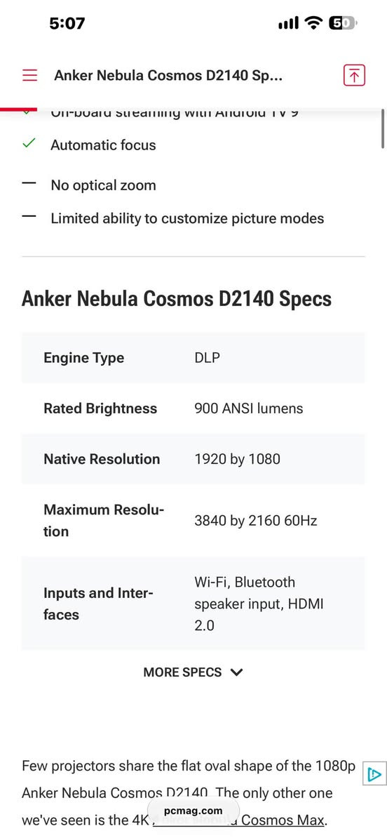 للبيع
تفاصيل خاص
سعر 325 الف كاملة محولة وريمونت اصلي
***********

نص مكتوب في الصور:
- 5:07 51 Anker Philippines X Nebula Cosmos 1080p Smart Projector | Nebula Philippines Nebula Visit > Share Save Amazon.com: Anker Nebula... nebula cosmos 1080