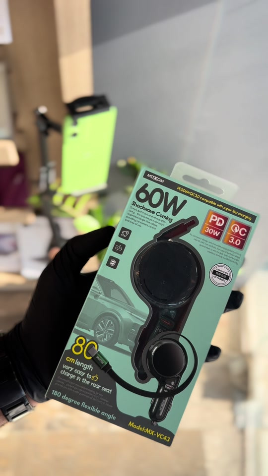🚗 وصل حديثاً إلى سافا موبايل 🚗 شاحن سيارة MOXOM MX-VC43 بقوة 30W مع دعم PD + QC 3.0 وشحن سريع، مع كيبل ساحب بطول 80 سم لسهولة الاستخدام داخل السيارة. 💰 السعر: 15,000 دينار فقط ✅ شحن سريع وآمن ✅ تصميم عملي وكيبل قابل للسحب ✅ مناسب لمعظم الأجهزة 🚚 متوفر توصيل لجميع محافظات العراق 📍 بغداد - المنصور - 14 رمضان - مقابل مطعم الساعة 📞 ***********
