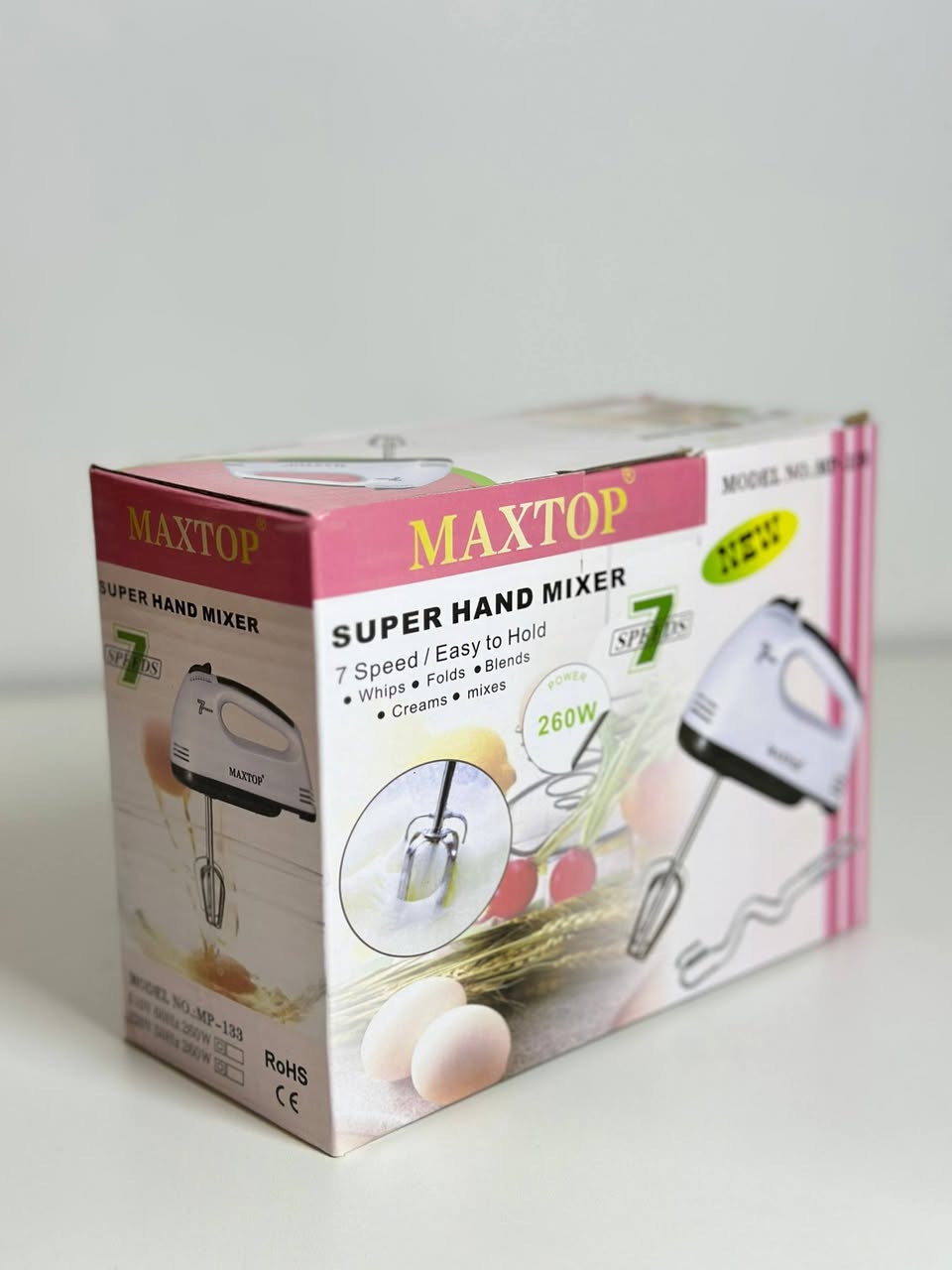 📦 خفاقة يدوية سوبر ماركة MAXTOP
شوفوا شنو جبتلكم اليوم 😍

خفاقة يدوية سوبر ماركة MAXTOP الغنية عن التعريف - موديل MP-133 الجديد

هاي مو خفاقة عادية، هاي ايدج اليمنى بالمطبخ، تريحج من تعب الخفق بالايد!

تعالي شوفي شبيها:
• قوة 260 واط جبارة: تخفق الكيك والبيض والكريمة بثواني، لا تعب ولا وجع ايد. • 7 سرعات تحكم كامل: من البطيء للخفيف للسريع، تريدين تخفقين بيض؟ تريدين تعجنين عجينة خفيفة؟ كلشي بكيفج تتحكمين بالسرعة. • راسين بنفس البوكس: يجي وياها سيت مضارب للخفق مال كيك وكريمة، وسيت ثاني مال عجن للمعجنات والخبز. • خفيفة وتنلزم بالايد: تصميمها كلش حلو ومريح، حتى لو طولتي بالخفق ما تتعبين. • موديل NEW الاصلي: مو ذني التعبانات الي يحمن بسرعة، هاي MAXTOP الاصلية تتحمل شغل بيت كامل. 
من الاخير، بعد ماكو كيكة هابطة، ولا كريمة ما تصير، ولا عجينة تتعبج.. كلشي يصير برفكت وياها.

حتى بناتنا الي توهن متعلمات يسون احلى كيك بيها.

💰 سعر البيع: 7,500 د.ع
الرقم للتواصل ***********
