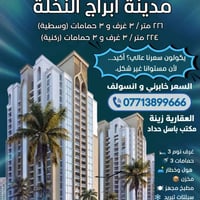 ابراج النخلة • ٢٢٤م • ٣ غرف