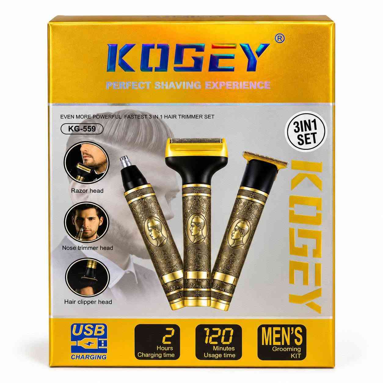 مجموعة KGEY • ثلاثة رؤوس • شحن USB