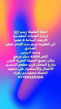 حملة العقيلة زينب • زيارة العتبات • الحرية الأولى