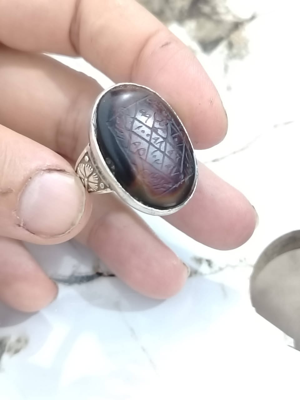 فضة منقوشة • قياس كبير • نجف
