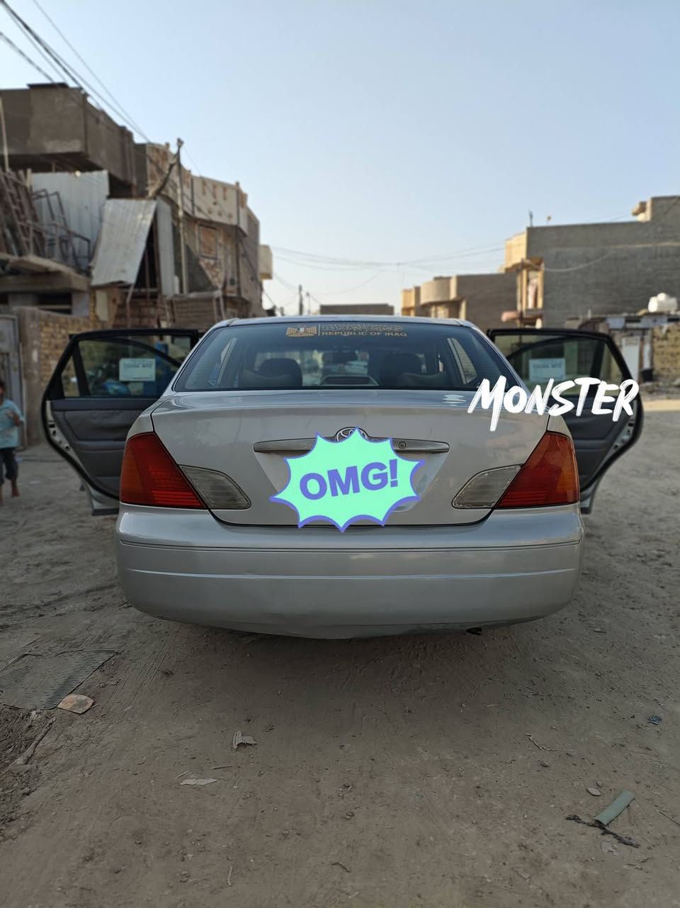 سلام عليكم اڤلون2002مصبوغه احزام حداديه مكفوله  گير ومكينه مضبوطات تبريد ثلج جاملغ خلفي ومبنيد مبدل للبيع او مراوس السعر 70 وبيه مجال *********** العنوان بابل حله شارع60

نص مكتوب في الصور:
- MONSTER OMG!
