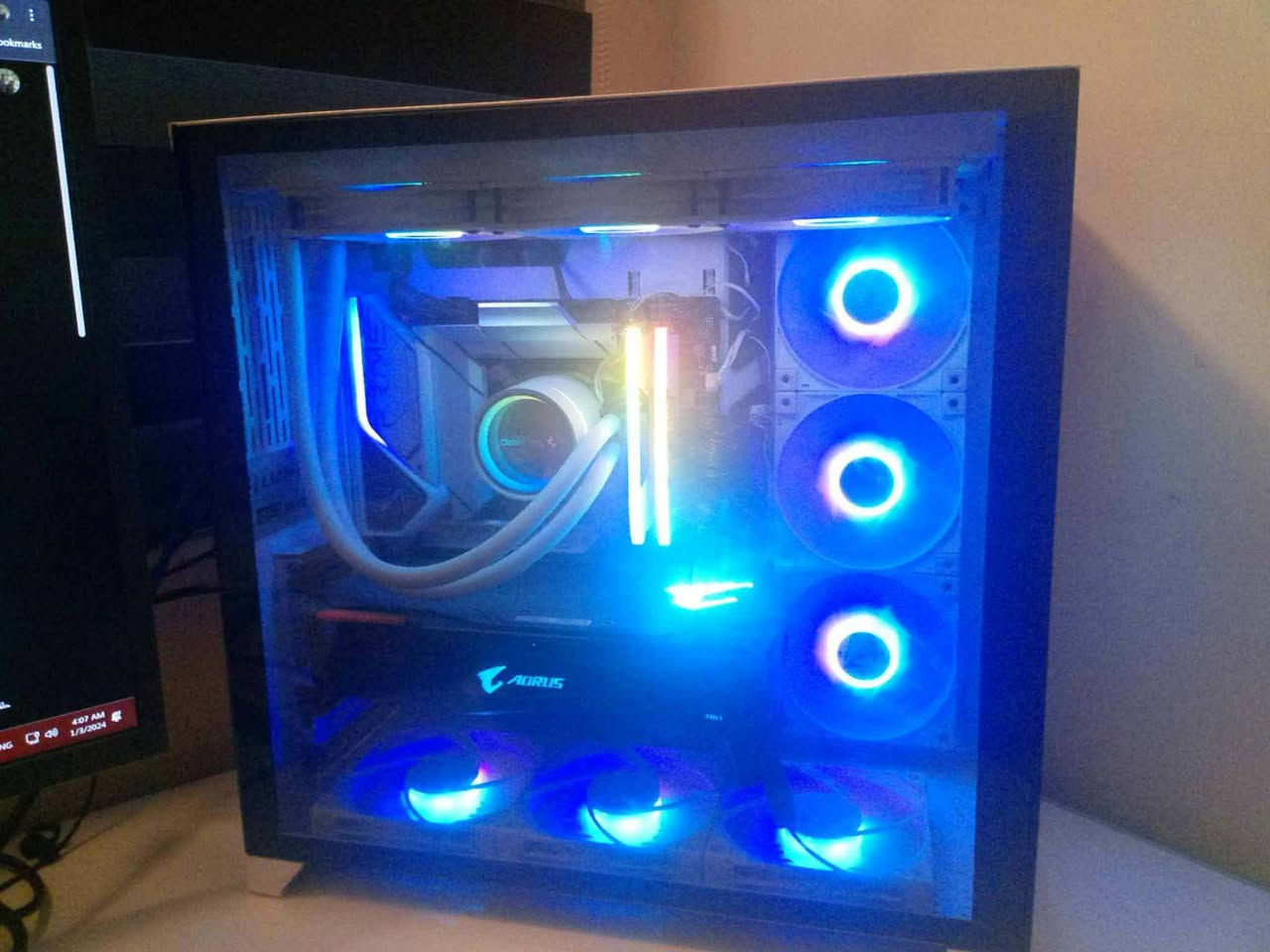السلام عليكم pc بدون كرت شاشة للبيع

CI7 13700K
Z790 ASUS PRIME-A WIFI DDR5
DEEPCOOL CASTLE 360 EX A-RGB
SSD 1TB NVME WOLF M.2-GEN4
SSD 1TB NVME ADATA 
SSD 128GB NVME 
FAN KIT DEEPCOOL FC 120 WHITE كتين
CASE LIANLI 011
RAM 32G CORSAIR RGB 5200HZ (2X16)
PSU1000W DEEPCOOL PQ GOLD
للبيع متواجد واتس ***********
او رصيد ***********
