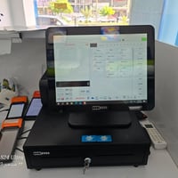 للبيع حاسبة كاشير لمس + طابعة وصولات + برنامج سبيدو + يو بي اس بحالة م...