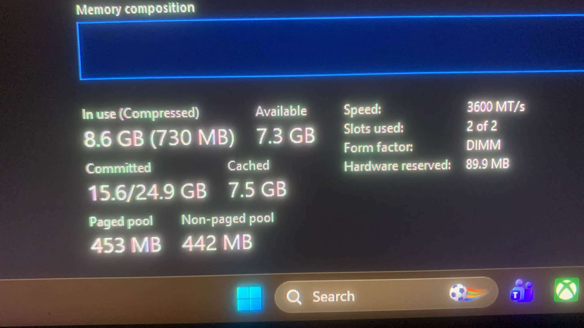 السلام عليكم للبيع Pc
رايده 600 قفل 
وياه موس وكيبورد وسماعه 
وشاشه سامسونك 75 هيرتز
مكاني زيونه 
رقم الاتصال 
***********

نص مكتوب في الصور:
- مركز صحي بسماية الاول
- الشموس, Iraq
- حتى دمي مرقط  جیلان البشیر
- Ups zeuz 1500
- Mouse
- Keyboard
- Mouse bad
- Pc :
- R5 3600
- 6500XT
- Ram 2*8 olye RGB 3600
- B450
- M.2 512 Lexer
- 550w
- Case 6Fan RGB
- Reply
- zhraa6040 1d
- 60 seconds Utilization 31% Speed 3.98 GHz Processes 183 Threads 3066 Handles 115831 Up time 0:00:49:43 Base speed: 3.60 GHz Sockets: 1 Cores: 6 Logical processors: 12 Virtualization: Disabled Hyper-V support: Yes L1 cache: 384 KB L2 cache: 3.0 MB L3 cache: 32.0 MB Search
- Run new task AMD Ryzen 5 3600 6-Core Processor 100%
- Memory composition In use (Compressed) 8.6 GB (730 MB) Available 7.3 GB Committed 15.6/24.9 GB Cached 7.5 GB Paged pool 453 MB Non-paged pool 442 MB Speed: 3600 MT/s Slots used: 2 of 2 Form factor: DIMM Hardware reserved: 89.9 MB Search