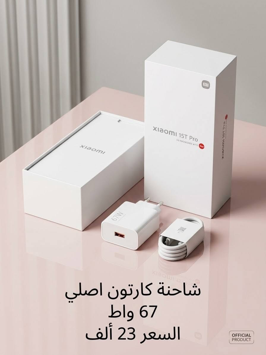 شاحن كارتون • ٦٧ واط • ١٢٠ واط