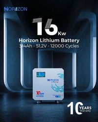 بطارية الليثيوم من هورايزون 🔋 Horizon by Trina  🔹️16 kwh 🔹️  12,000 cy...