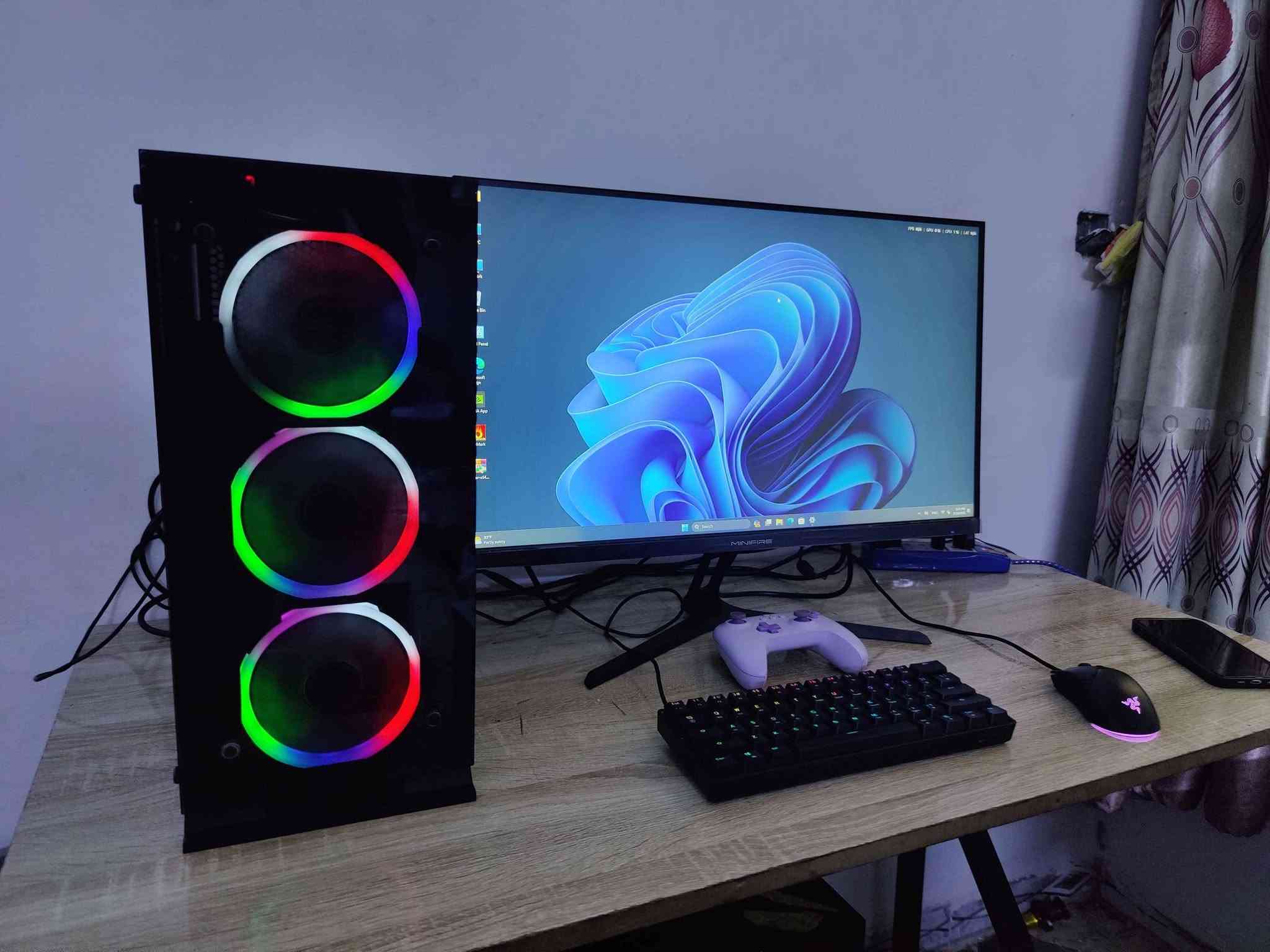 اخوان سلام عليكم
سيت اب كامل 
شاشة حجم 27 مع كيبورد وماوس وكمبيوتر 
المواصفات 
ryzen 5 3500x
msi gtx 1660 super VENTUS xs
ram  2x8 16 3200hz g.skill RGB 
msi b450m pro
hdd 1tb ssd 128gb 

الشاشة minifire ips 27inch FHD 120hz 
مع كيبورد وماوس 

مكاني بغداد الدورة 
بيها مجال حك الجية للشراي 
رقمي ***********
ما عندي توصيل بغداد, العراق

نص مكتوب في الصور:
- MSI GTX 1660 SUPER
- MB MSI B450M A PRO MAX
- RAM 16GB 2X8
- HDD 1TB
- SSD 128
- MONITOR 27INCH 120HZ IPS PANNEL