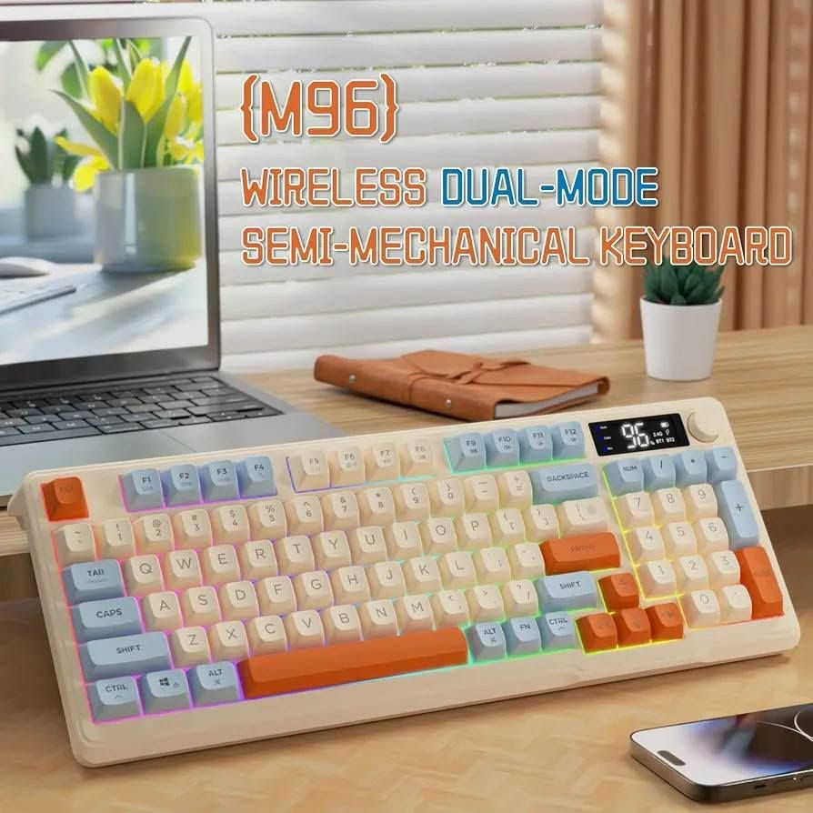 M96 Wireless Gaming Keyboard,
جديد وايرليس و بي شاشه 
و بي تحكم صوت و ميوت للصوت
و الشحن ايطول اسابيع 
السعر 20 الف مكان بغداد 
البياع اذا قريب توصيل عليه
ملاحظه بدون كرتونه 
متواجد واتساب 
***********

