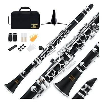 اكلوت B Flat Concert Clarinet: تصميم ثقب نغمة دقيق لصوت مستقر، مفاتيح متينة مطلية بالنيكل، بما في ذلك حقيبة مقاومة للخدش، اسطوانة، مجموعة تنظيف كاملة، شحم الفلين (Ember-MN) رقم الهاتف  ***********
