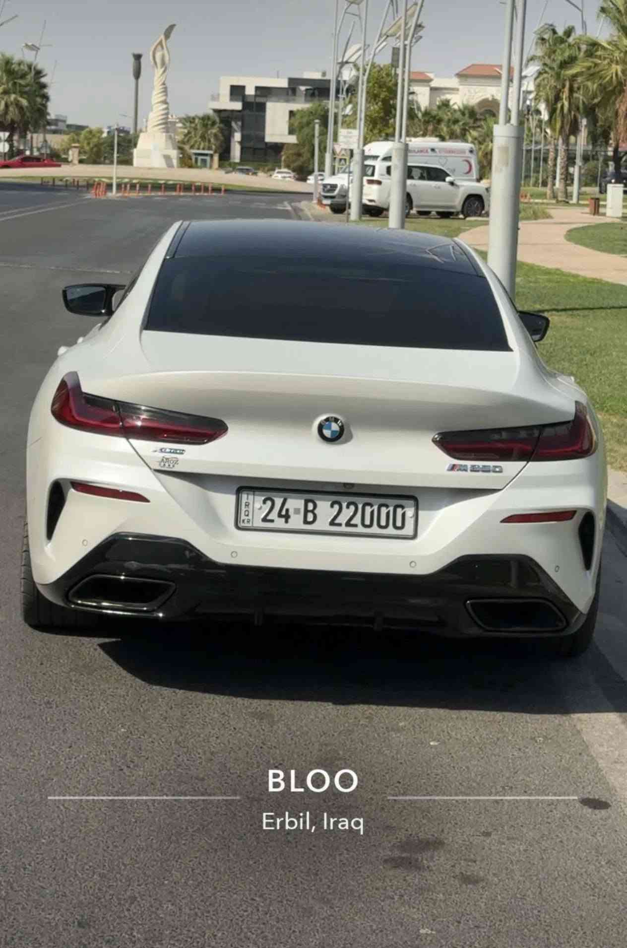 #للبيعBmw_850_2023_M8 
للبيع BMW850 (M) XDRIVE
وارد امريكي 3 قطع بخ امامي(بدون ايرباك)بدون اي ضرر داخلي..
اعلى مواصفات مقاعد لونين بلادي وسقف شاموه بانوراما رادار كبير قيادة ذاتية داتاشو 5 كاميرات 5 بردات رادارات كامل السيارة ابواب شفط وباقي مواصفات 
مغلف ppf Matt ضمان 10سنوات السيارة  بمواصفاتها نادرة جدا وبدون اي مسج نظيفة جدا جدا بدون نواقص صدر تبريد كهربائيات كله شرط 100٪ هزه وفحص جديد سيارة بأسمي تحويل مباشر ماشي 67 الف ميل قابل للزيادة..(السيارة حاليا غير رقم عليها) 
موقع السيارة اربيل
سعر مناسب جدا.. 
للتواصل والاستفسار
***********

نص مكتوب في الصور:
- BLOO Erbil, Iraq